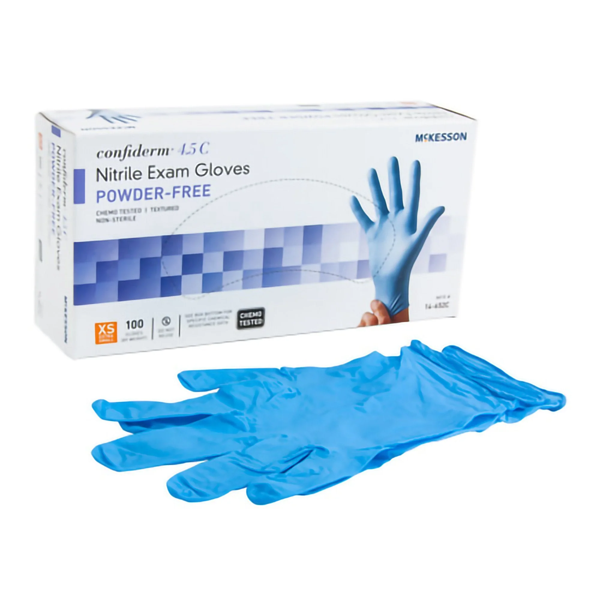 McKesson Brand McKesson Confiderm 4.5C Nitrile Exam Glove, Extra Small, Blue (1000/CS)