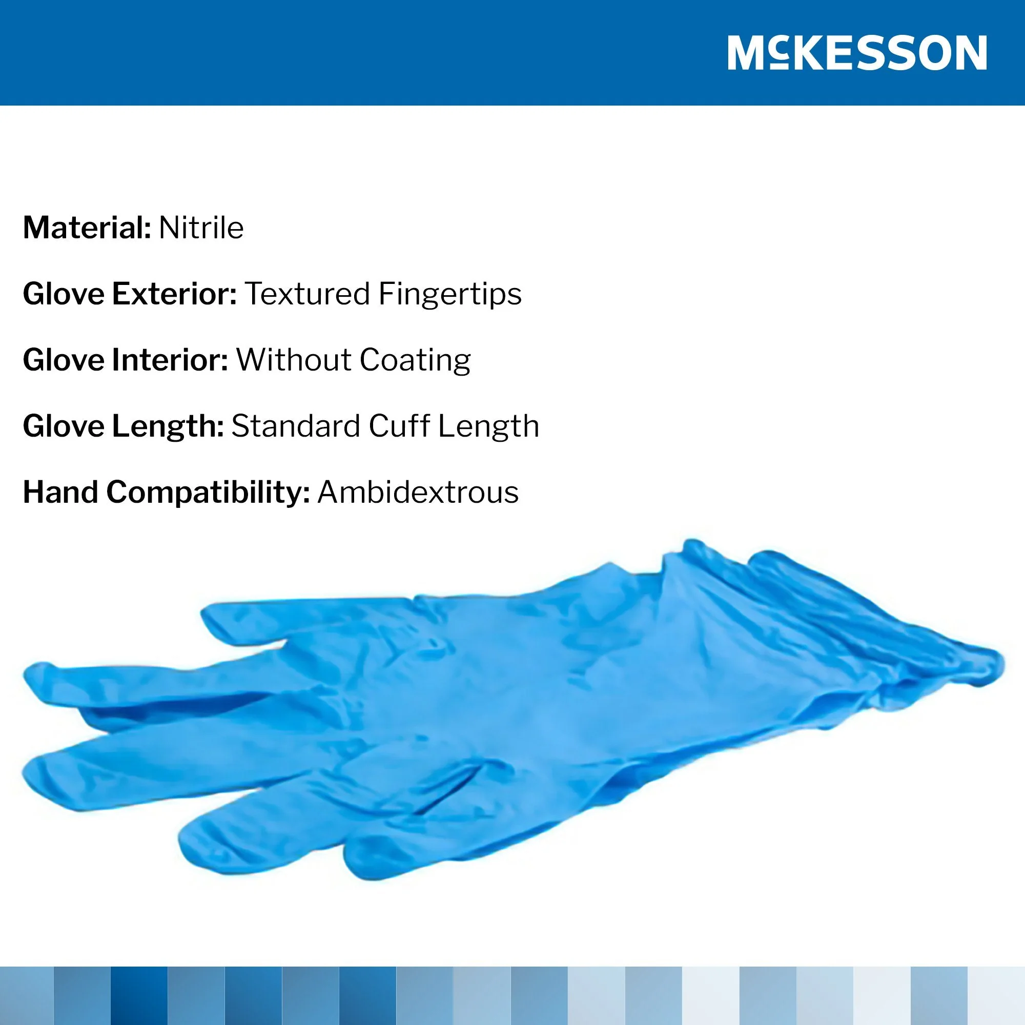 McKesson Brand McKesson Confiderm 4.5C Nitrile Exam Glove, Extra Small, Blue (1000/CS) - Image 3
