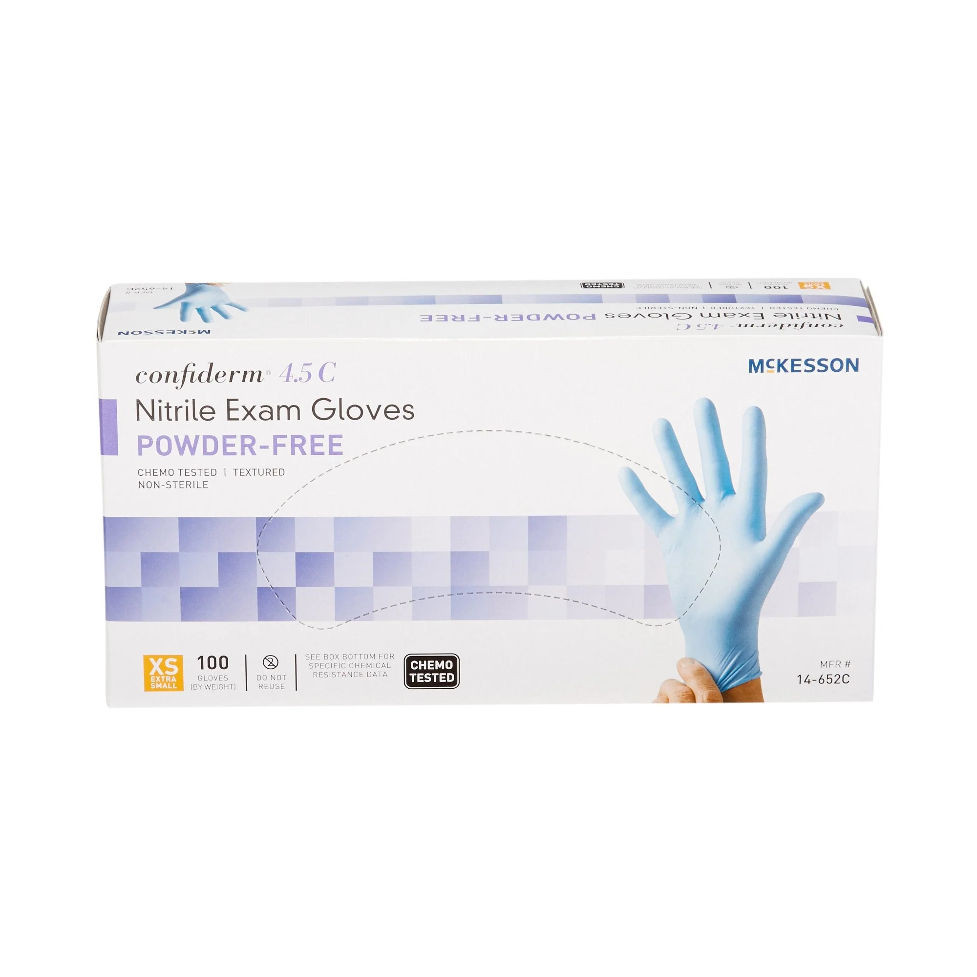 McKesson Brand McKesson Confiderm 4.5C Nitrile Exam Glove, Extra Small, Blue (1000/CS) - Image 5