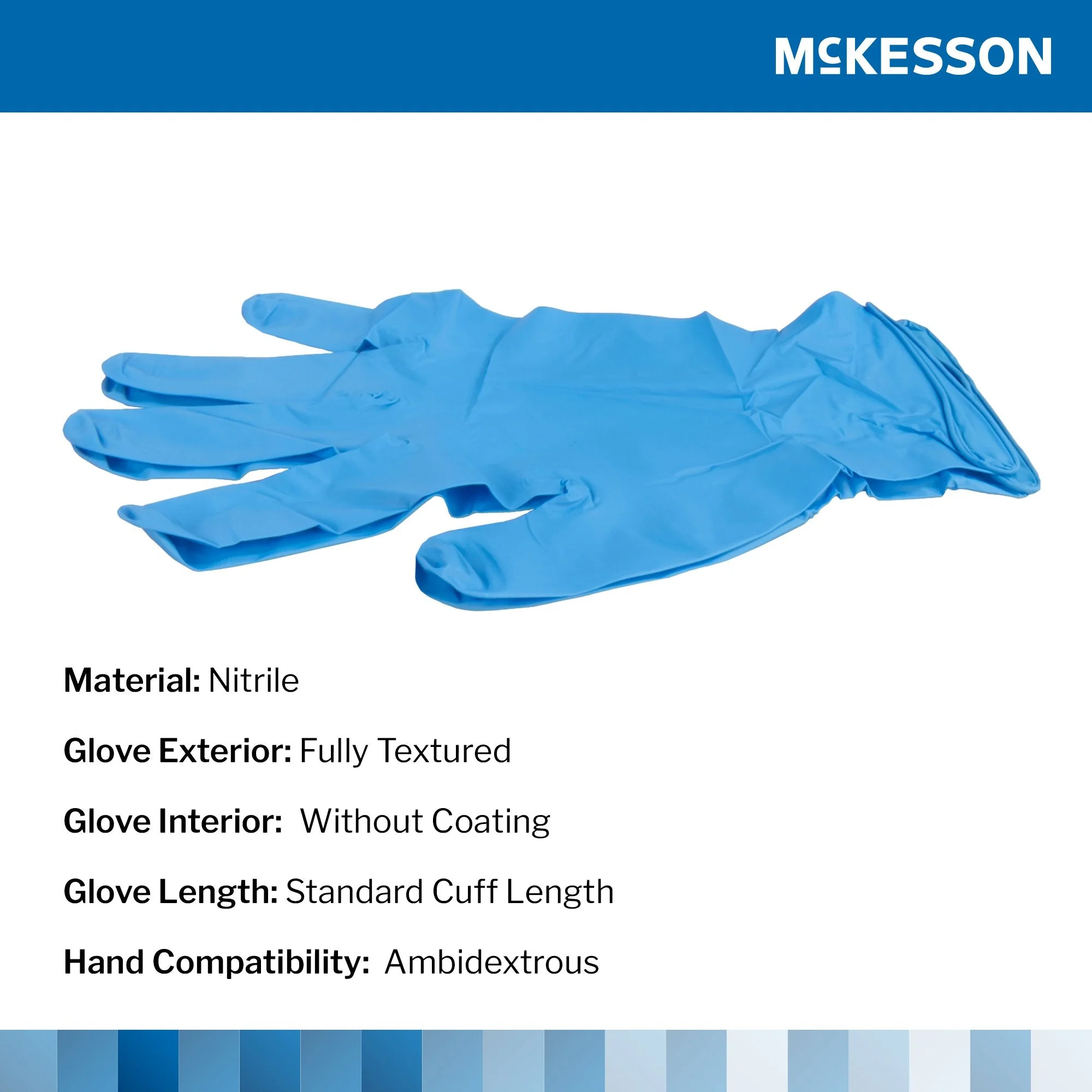 McKesson Brand McKesson Confiderm 6.8C Nitrile Exam Glove, Medium, Blue (1000/CS) - Image 3