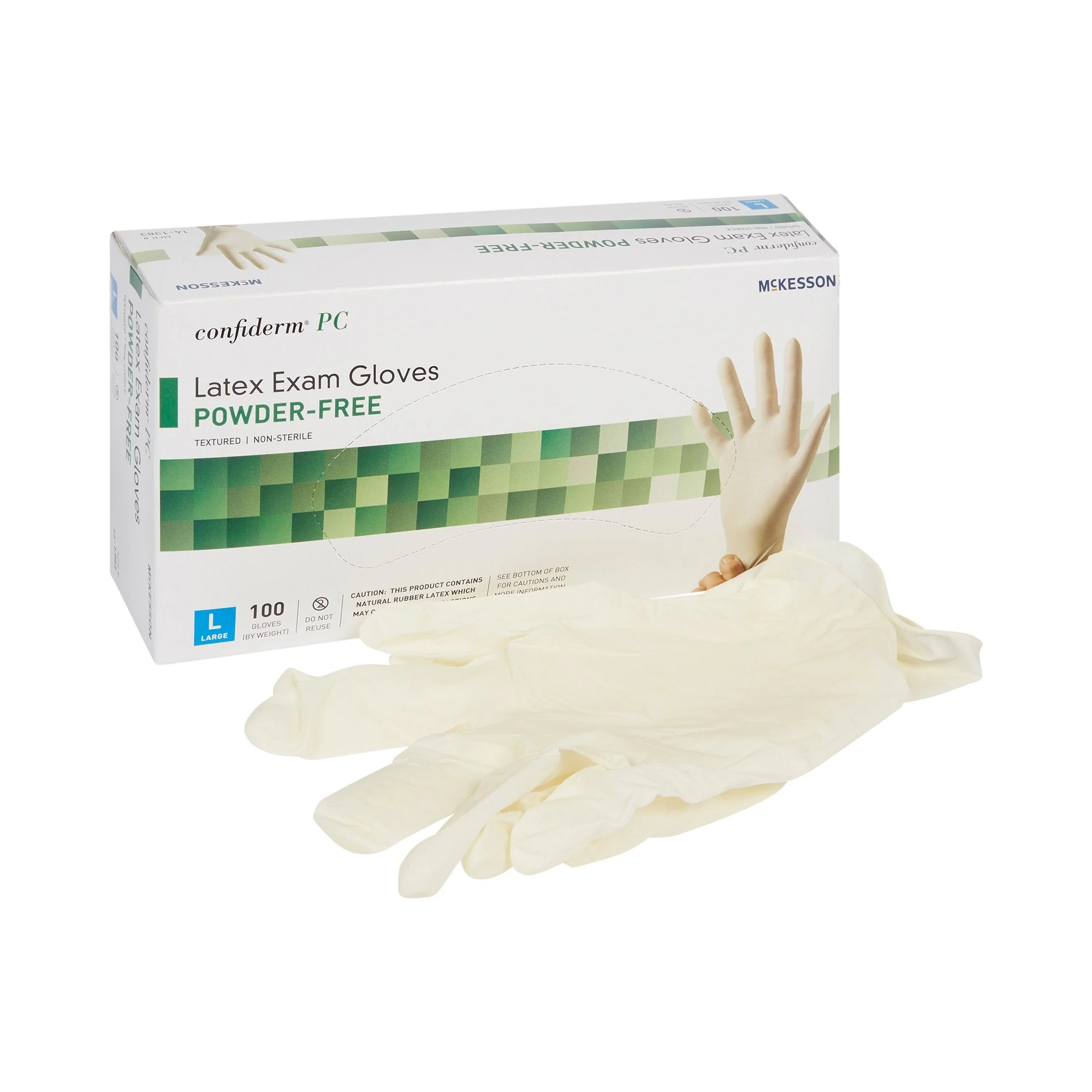 McKesson Brand McKesson Confiderm Latex Exam Glove, Large, Ivory (1000/CS)