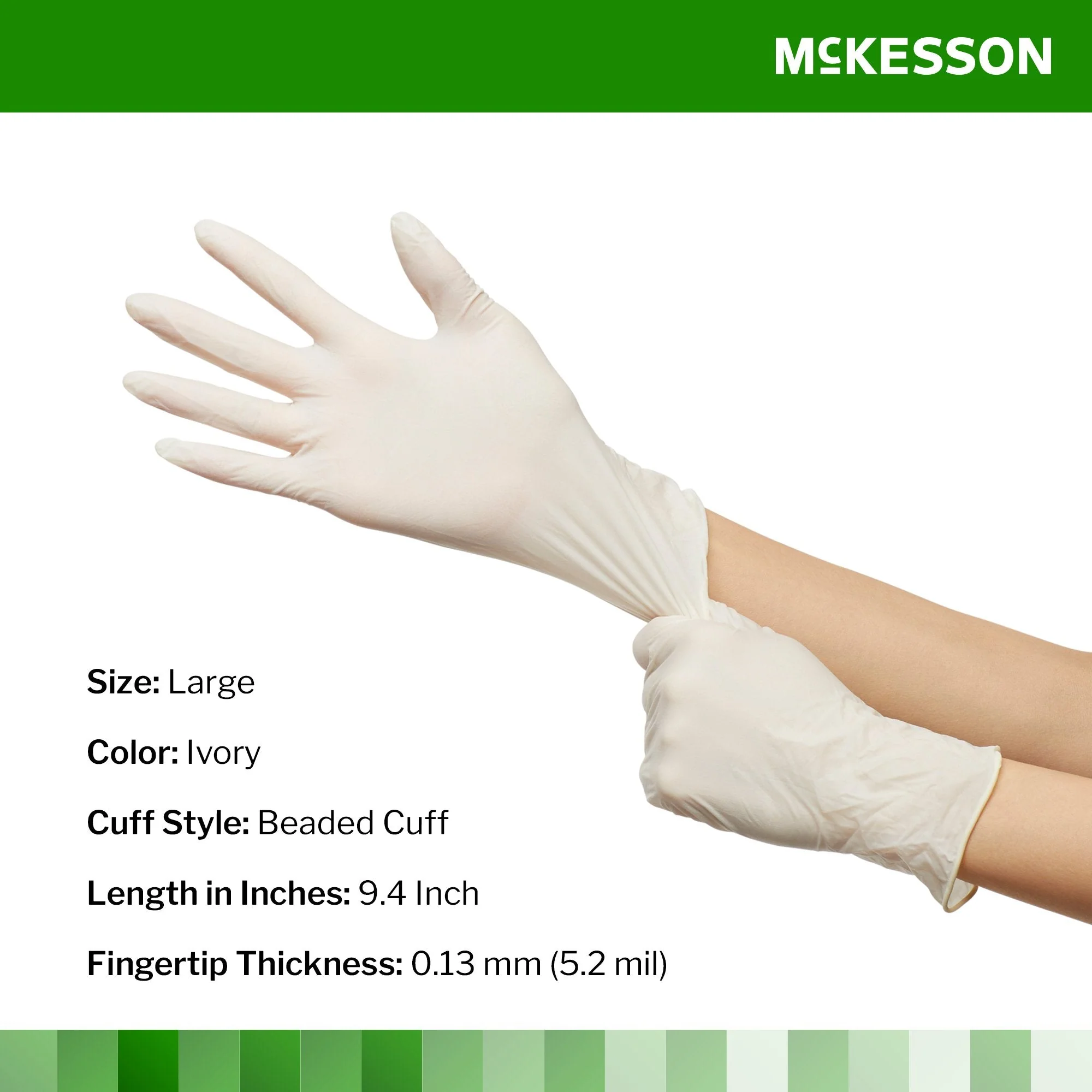 McKesson Brand McKesson Confiderm Latex Exam Glove, Large, Ivory (1000/CS) - Image 2