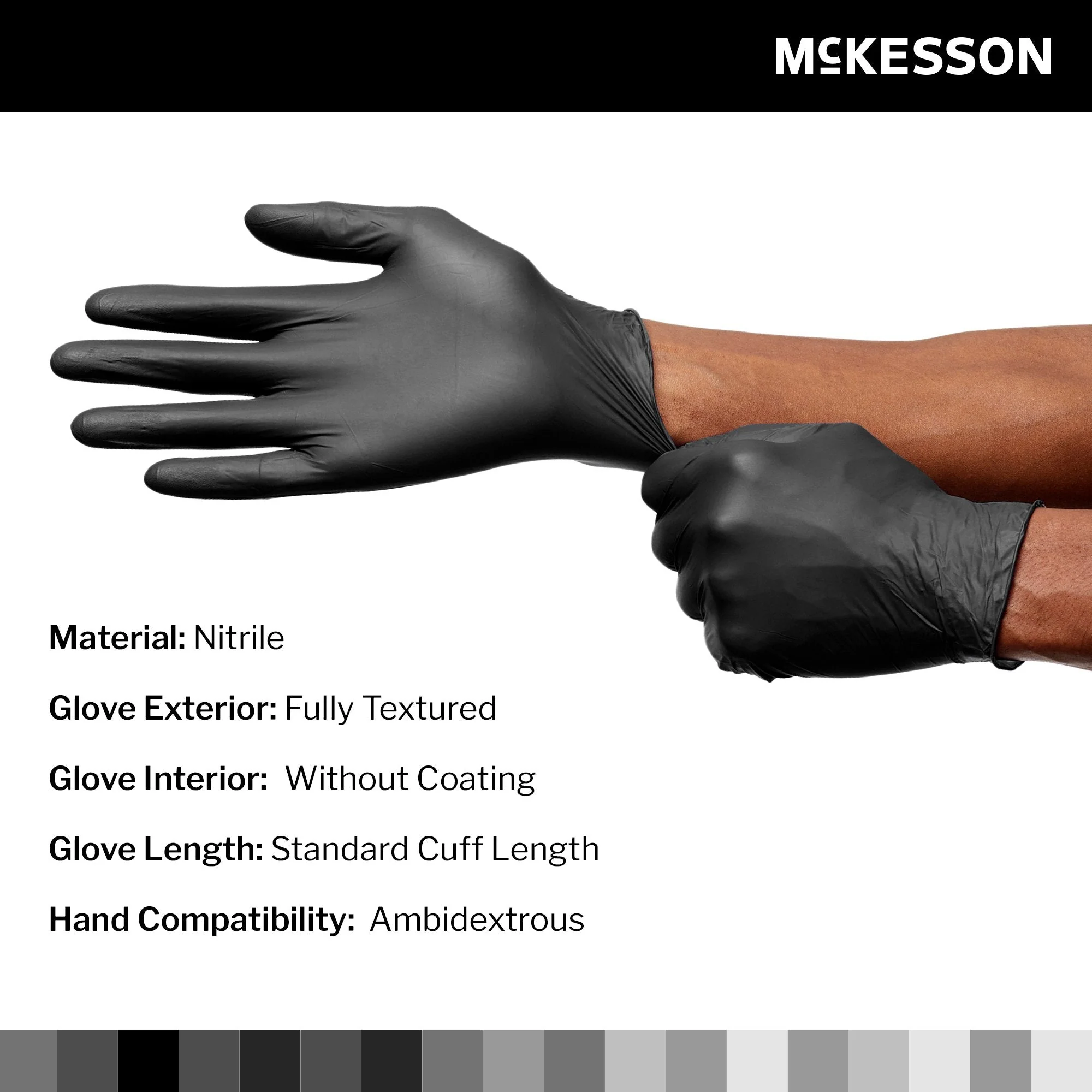 McKesson Brand McKesson Confiderm LDC Nitrile Exam Glove, Extra Large, Black (2300/CS) - Image 3