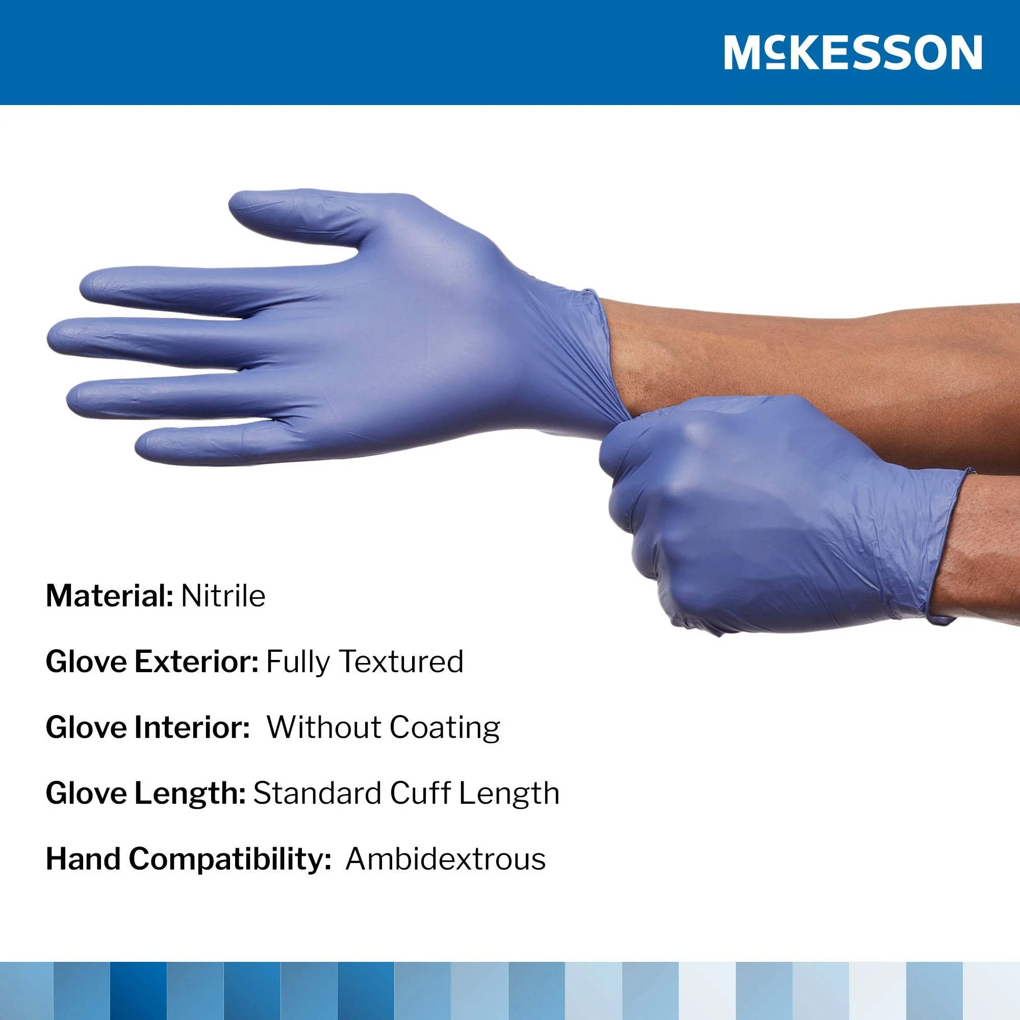 McKesson Brand McKesson Confiderm LDC Exam Glove, Extra Large, Blue (2300/CS) - Image 3