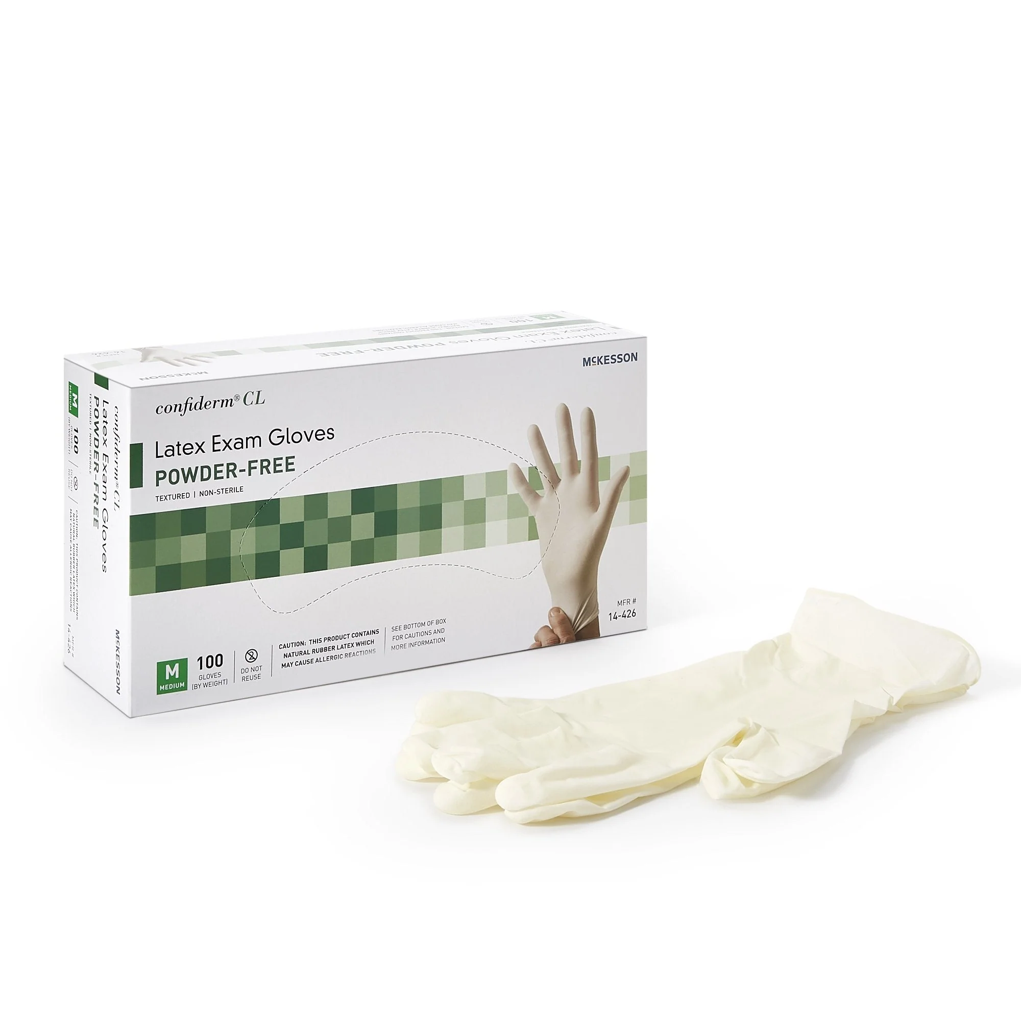 McKesson Brand McKesson Confiderm CL Latex Exam Glove, Medium, Ivory (1000/CS)