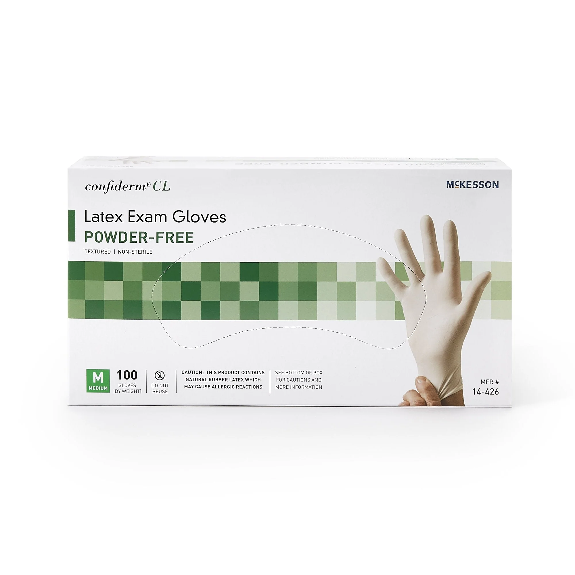 McKesson Brand McKesson Confiderm CL Latex Exam Glove, Medium, Ivory (1000/CS) - Image 4