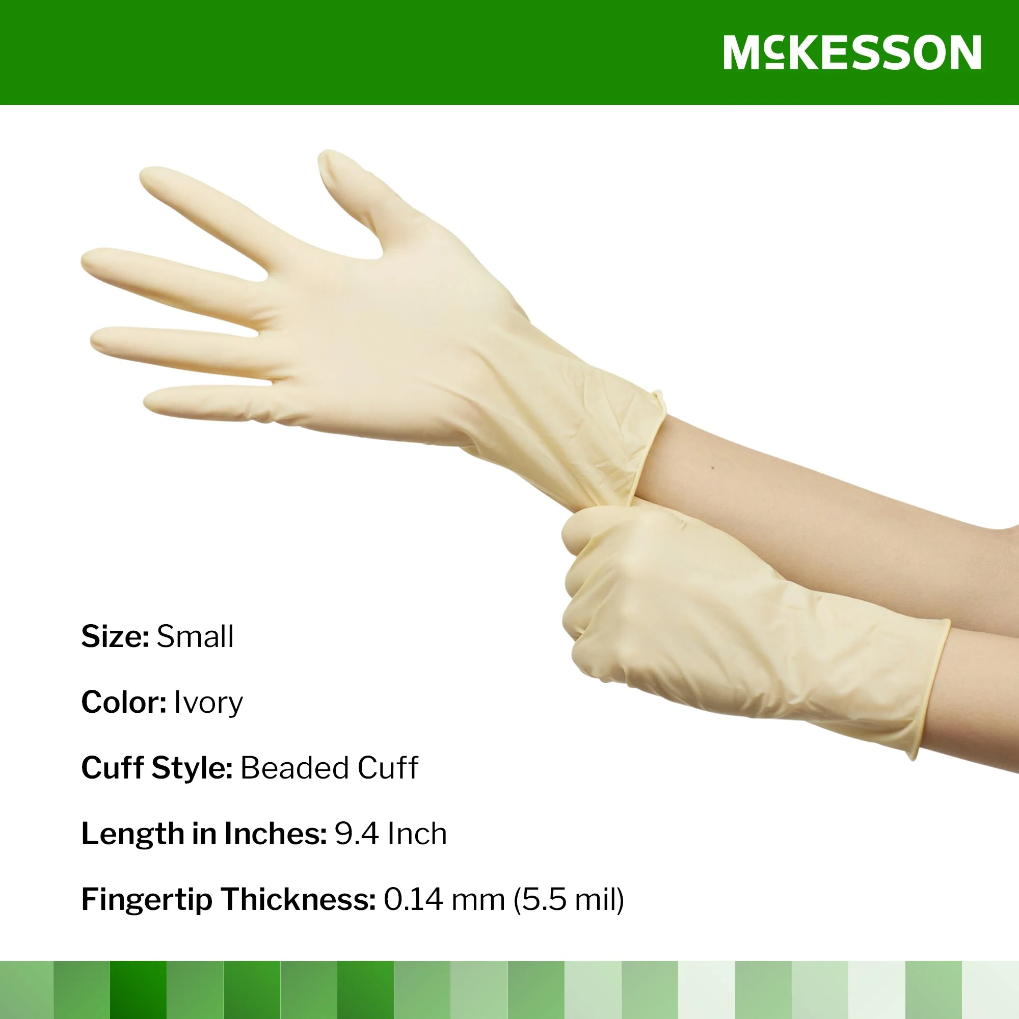 McKesson Brand McKesson Confiderm Latex Exam Glove, Small, Ivory (1000/CS) - Image 2
