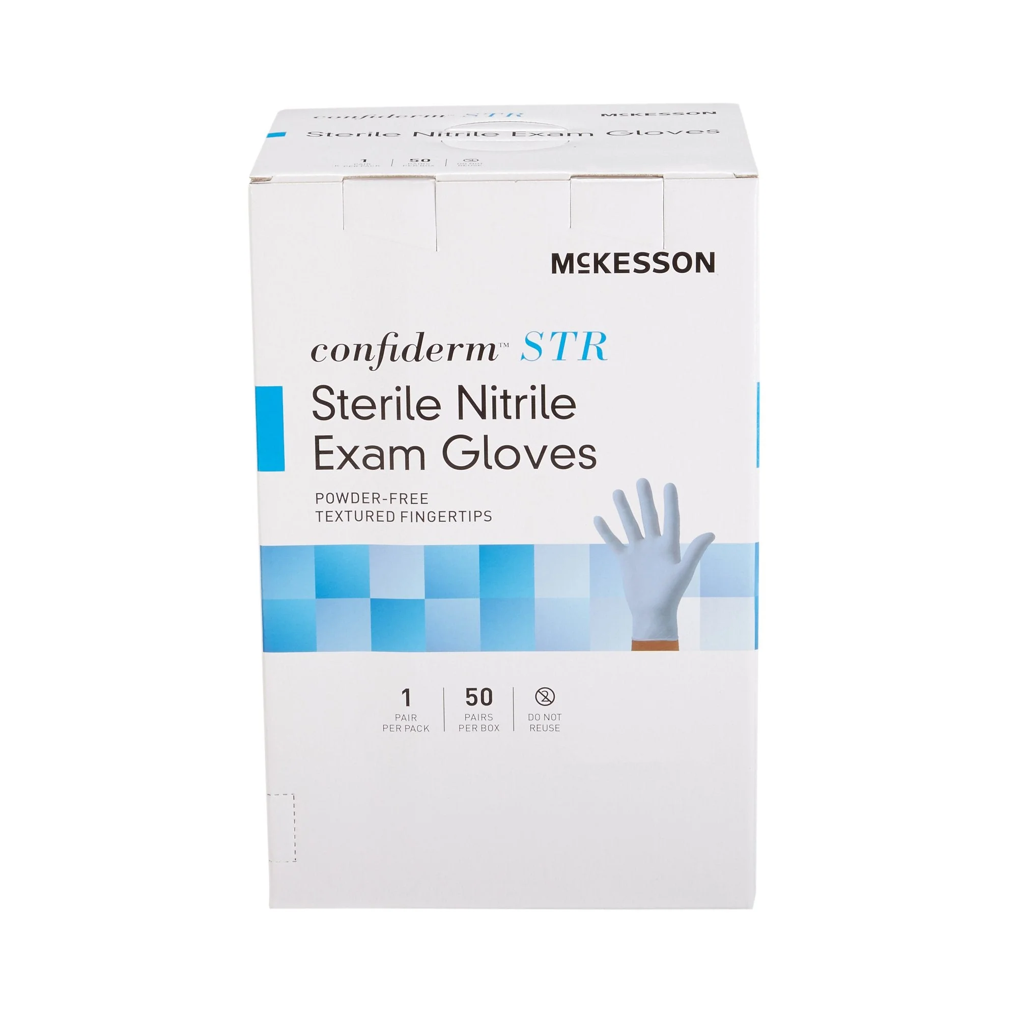 McKesson Brand McKesson Confiderm STR Nitrile Exam Glove, Medium, Blue (200/CS) - Image 4