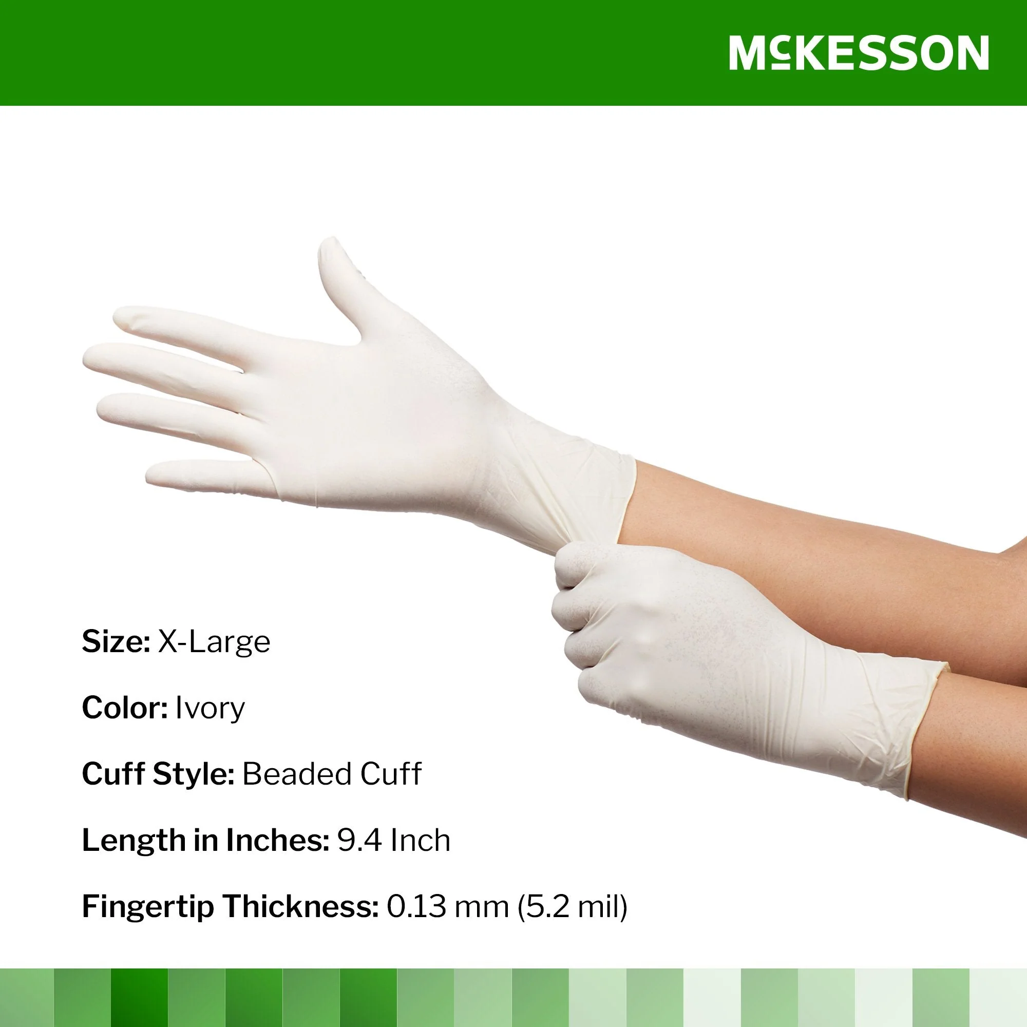 McKesson Brand McKesson Confiderm CL Latex Exam Glove, Extra Large, Ivory (1000/CS) - Image 2