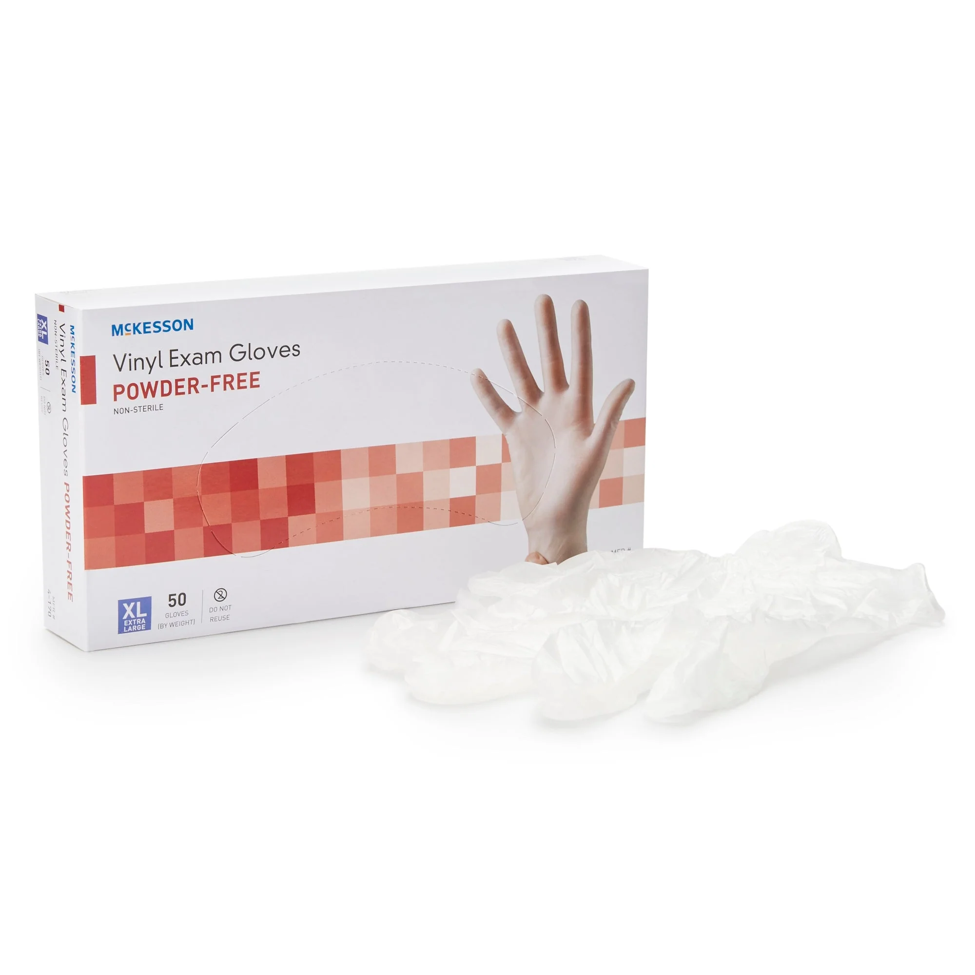 McKesson Brand McKesson Confiderm Vinyl Exam Glove, Extra Large, Clear (1000/CS)