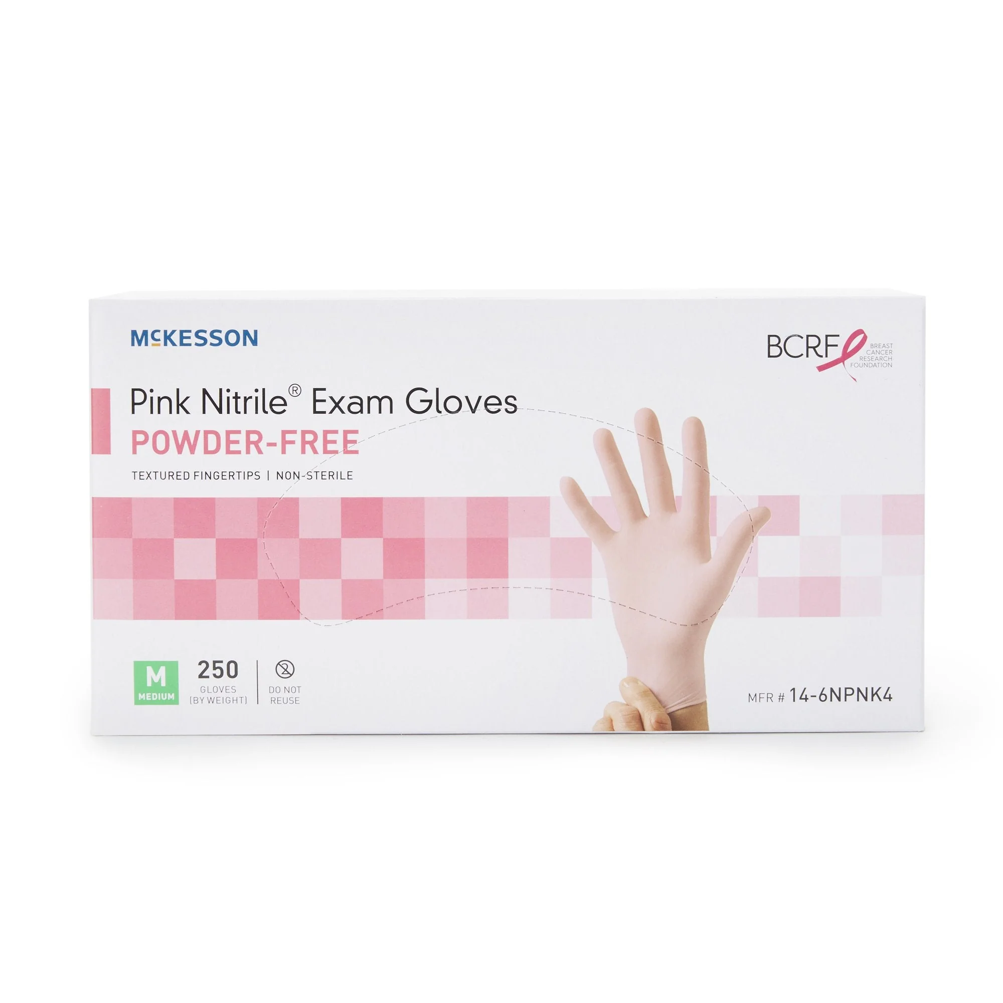 McKesson Brand McKesson Pink Nitrile Exam Glove, Medium, Pink (2500/CS) - Image 4