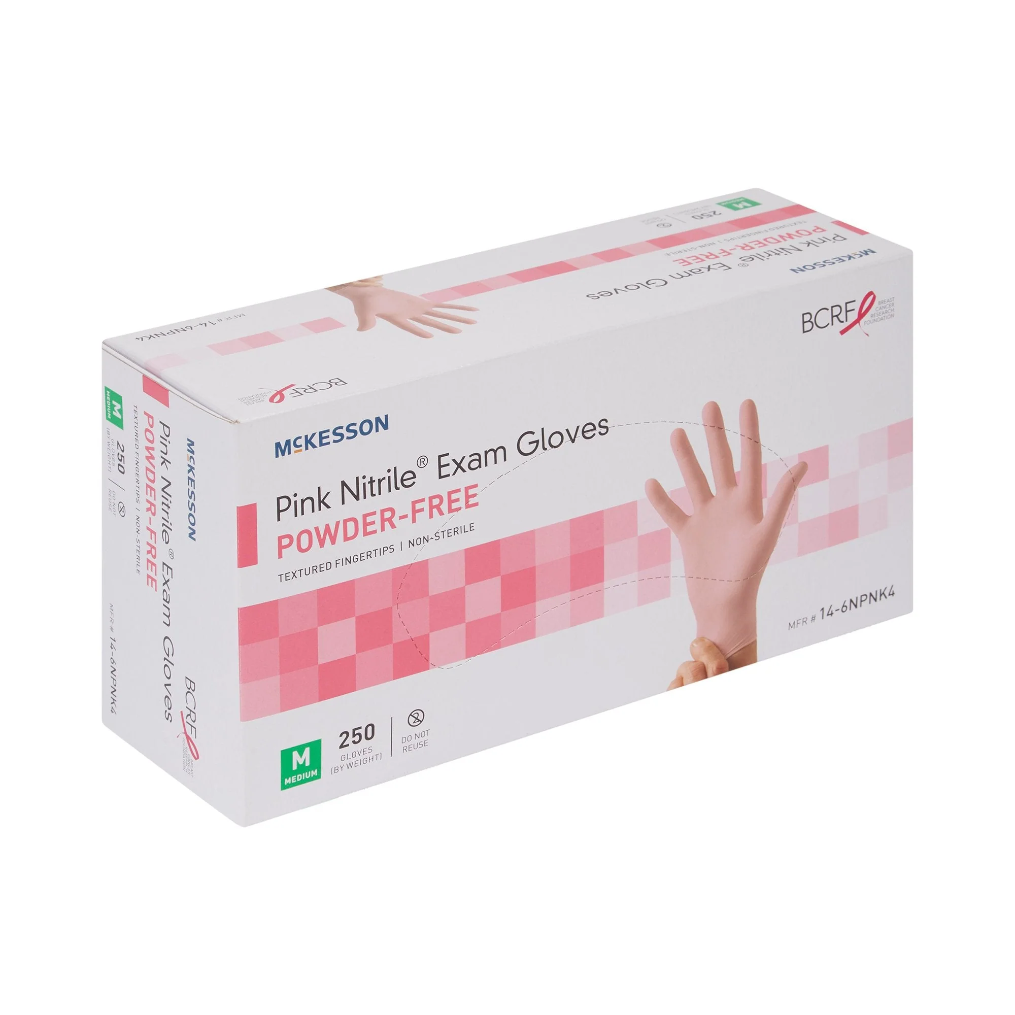 McKesson Brand McKesson Pink Nitrile Exam Glove, Medium, Pink (2500/CS) - Image 5