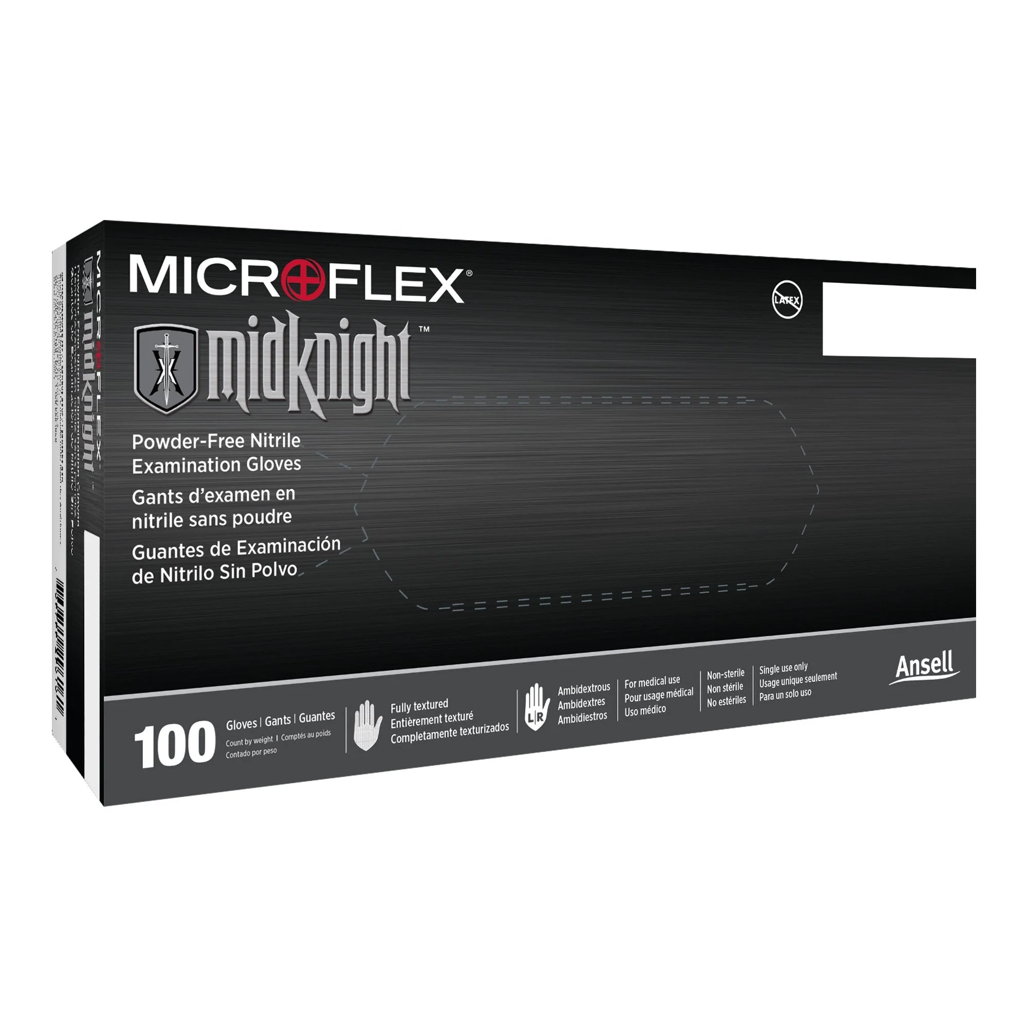 Microflex Medical Microflex MidKnight Nitrile Exam Glove, 2X-Large, Black (10/CS)