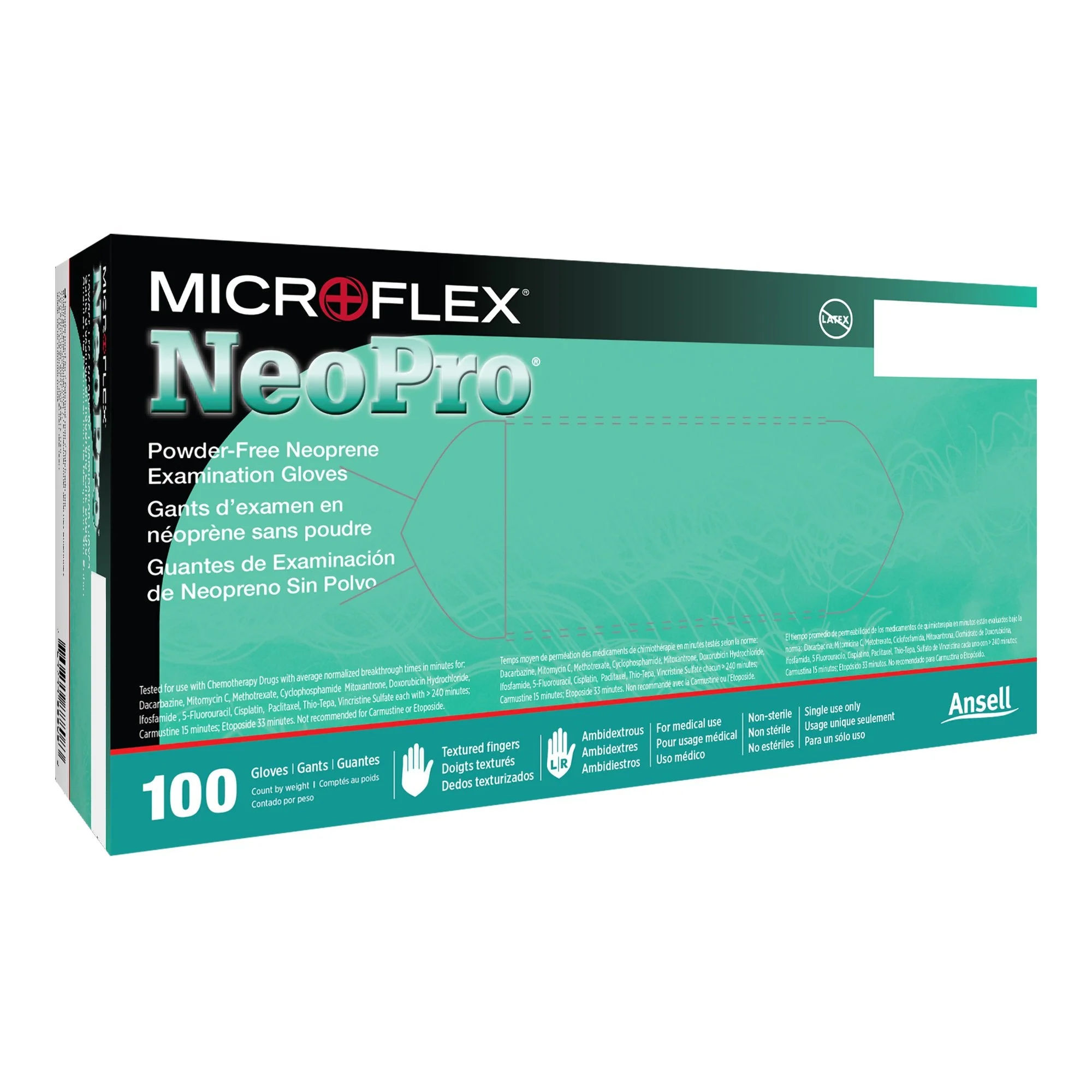 Microflex Medical NeoPro Polychloroprene Exam Glove, Small, Green (10/CS)