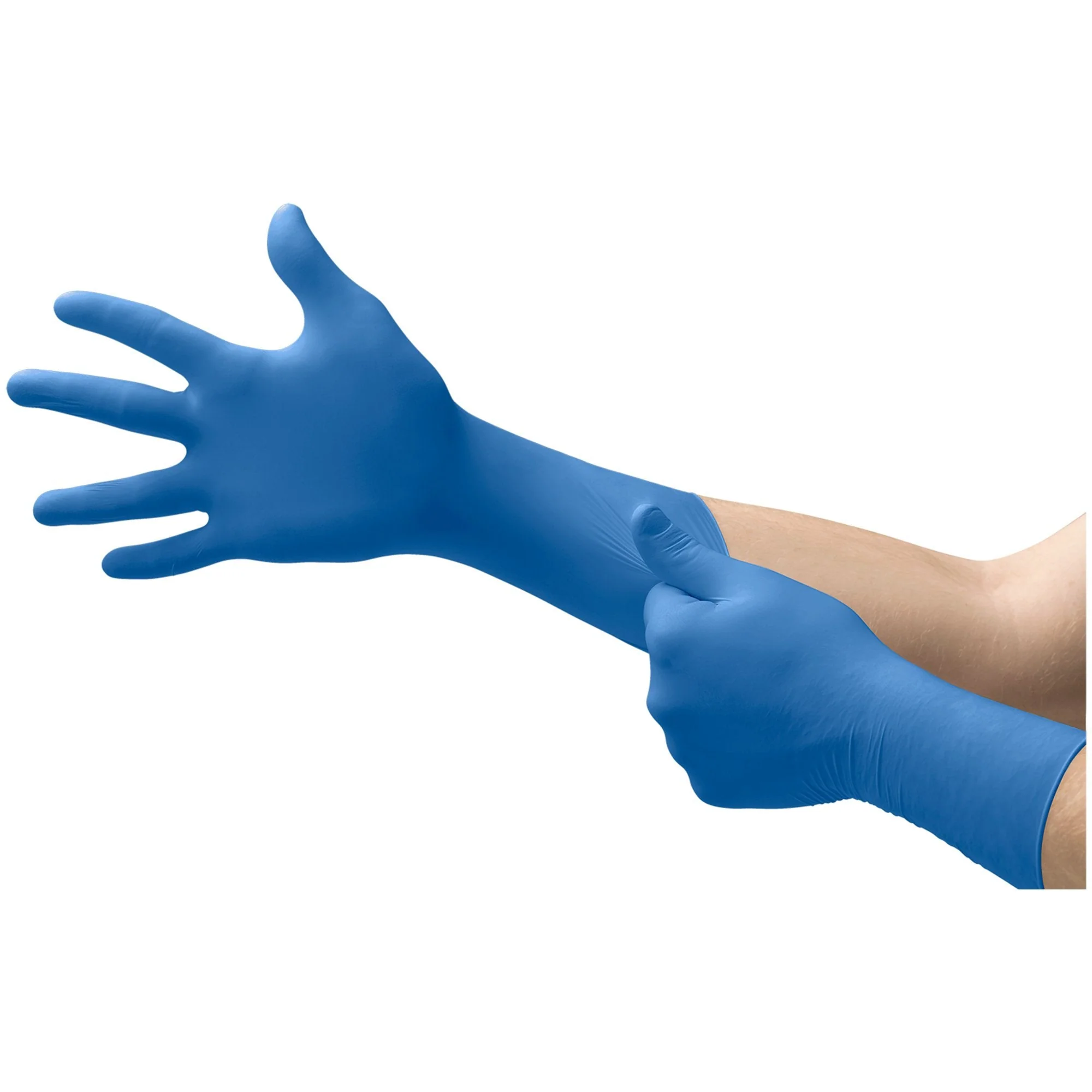 Microflex Medical SafeGrip Latex Extended Cuff Length Exam Glove, Small, Blue (500/CS)