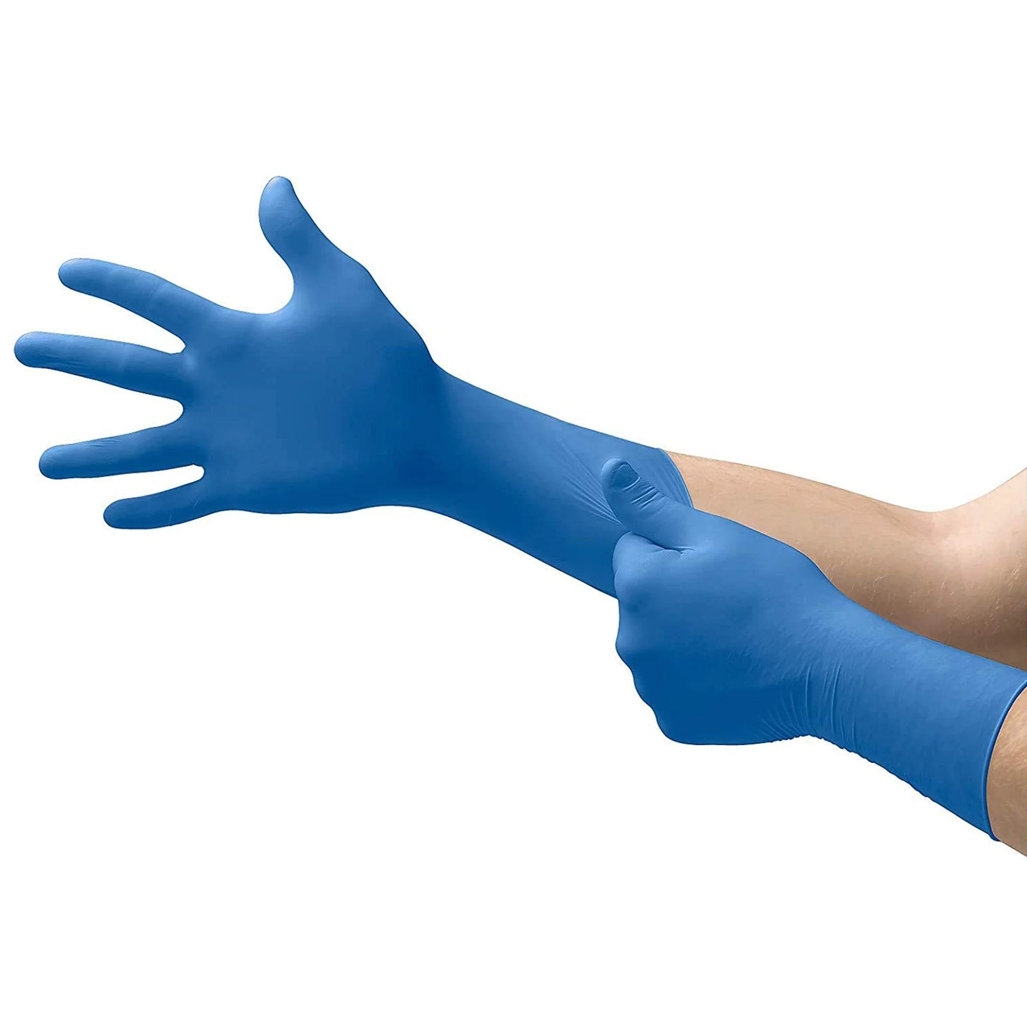 Microflex Medical SafeGrip Latex Extended Cuff Length Exam Glove, Extra Large, Blue (500/CS) - Image 2