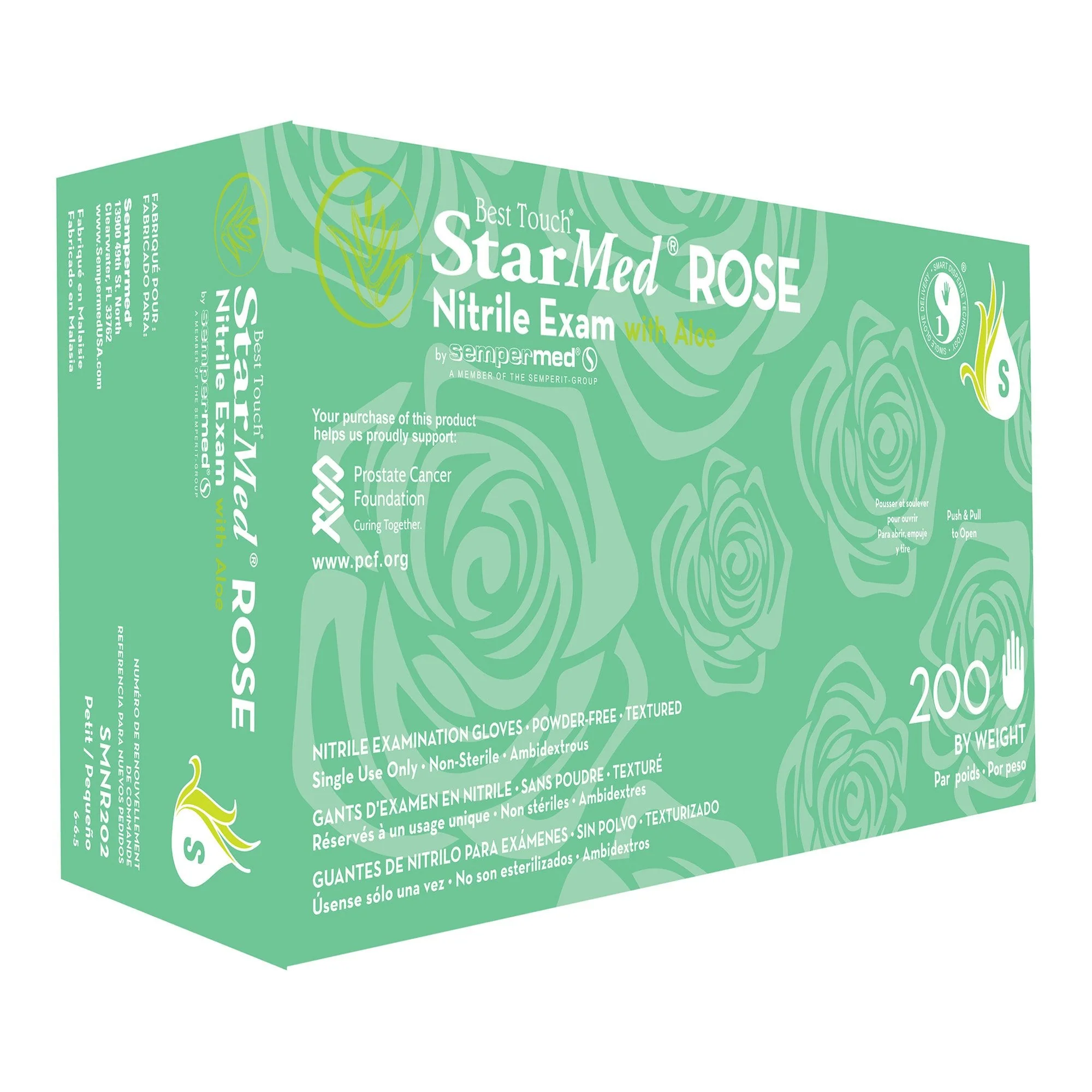 Harps USA Inc StarMed Rose Nitrile Exam Glove, Small, Pink (2000/CS)