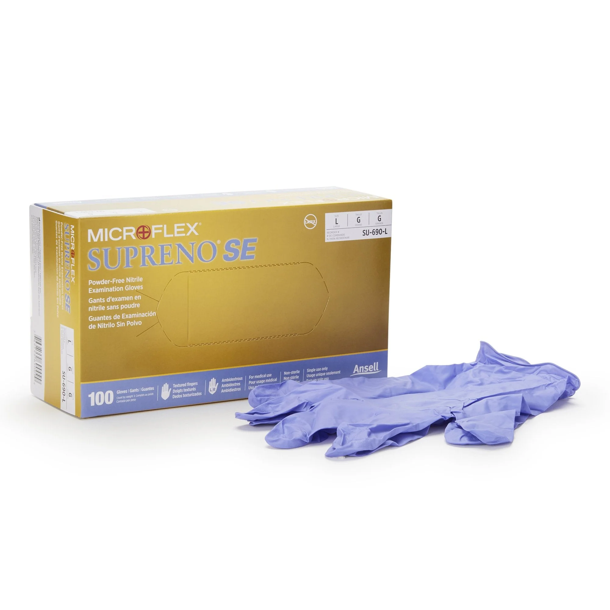 Microflex Medical Supreno SE Nitrile Exam Glove, Large, Blue (1000/CS)