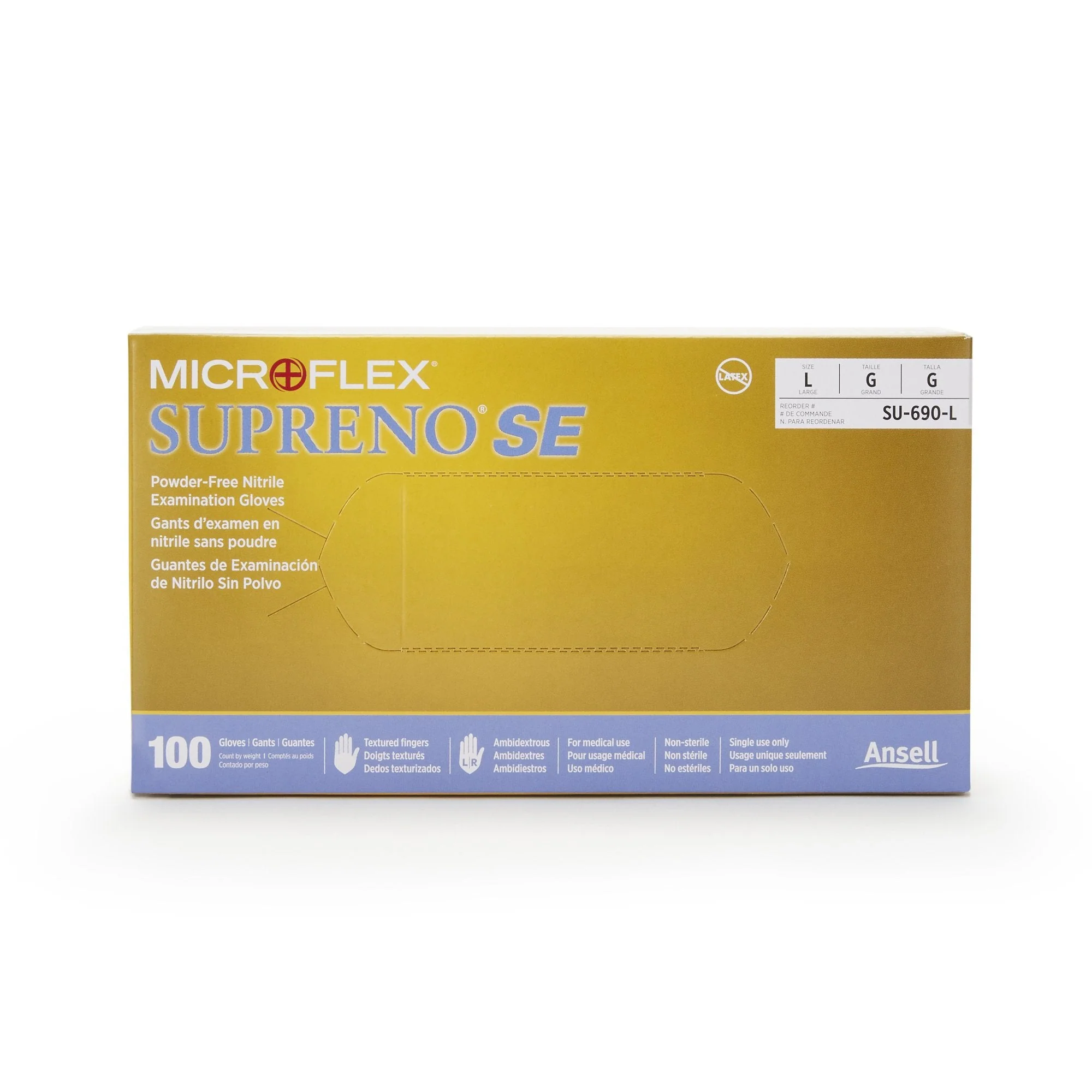 Microflex Medical Supreno SE Nitrile Exam Glove, Large, Blue (1000/CS) - Image 2