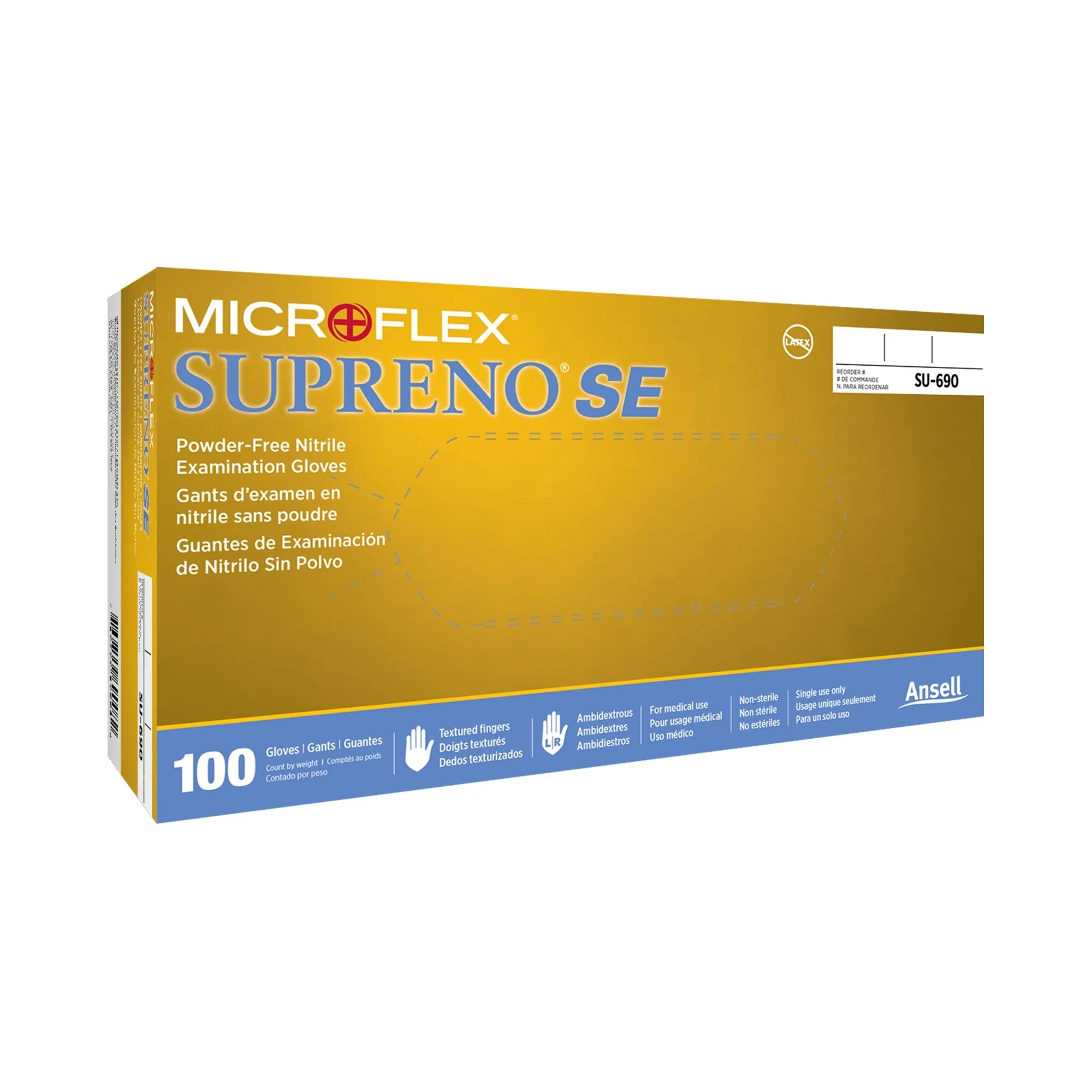 Microflex Medical Supreno SE Nitrile Exam Glove, Small, Blue (1000/CS) - Image 2