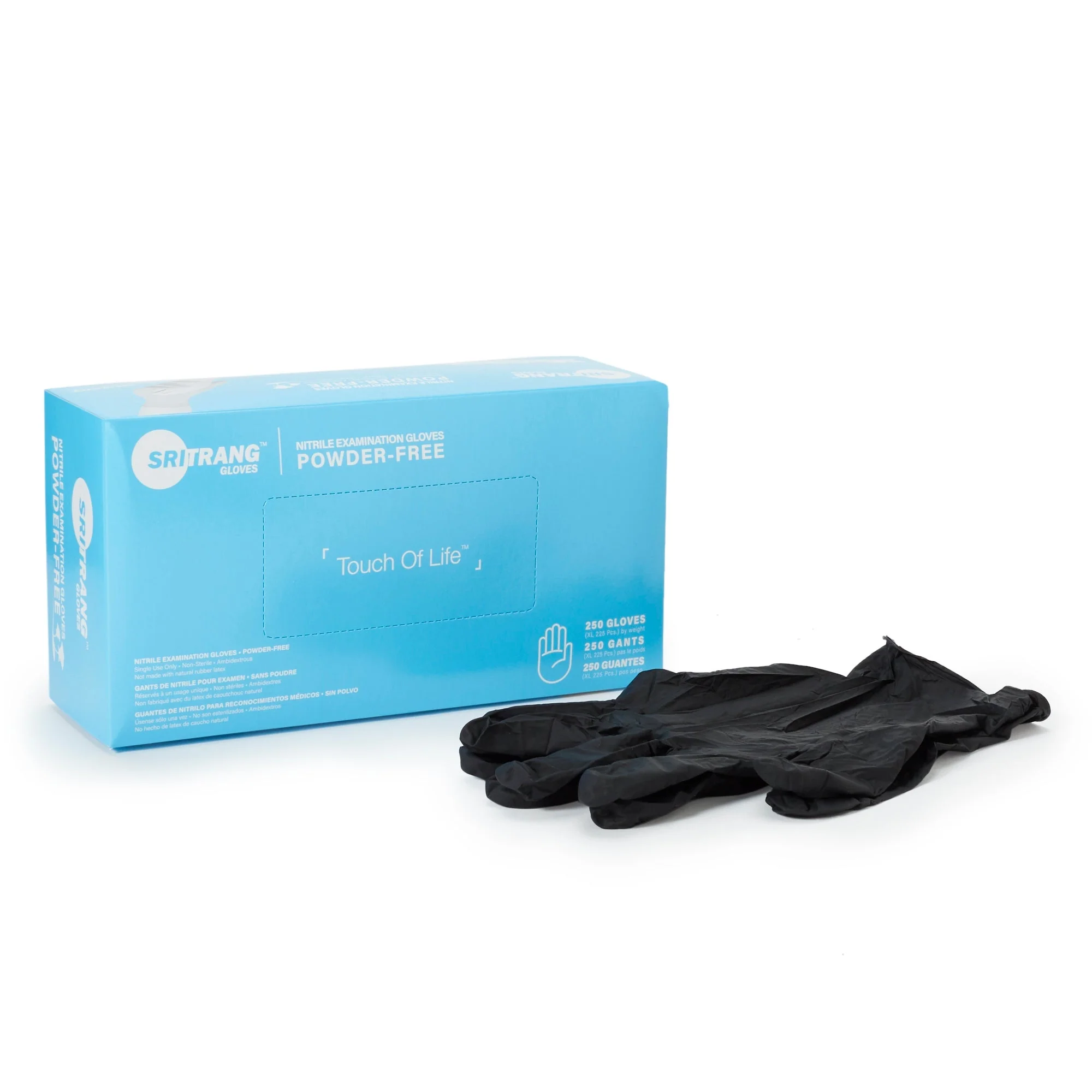 McKesson Brand Touch of Life Nitrile Exam Glove, Extra Large, Black (2250/CS)