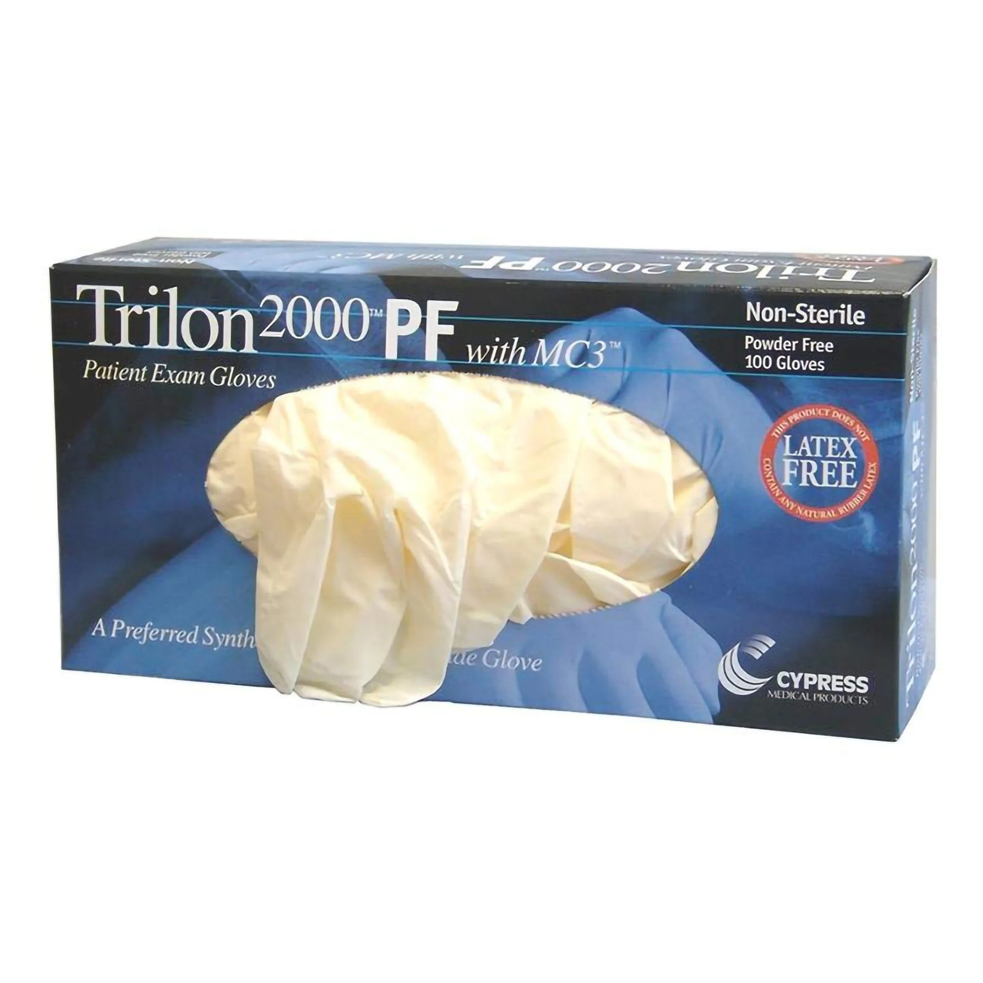 McKesson Brand Trilon 2000 PF with MC3 Stretch Vinyl Exam Glove, Medium, Ivory (1000/CS) - Image 2