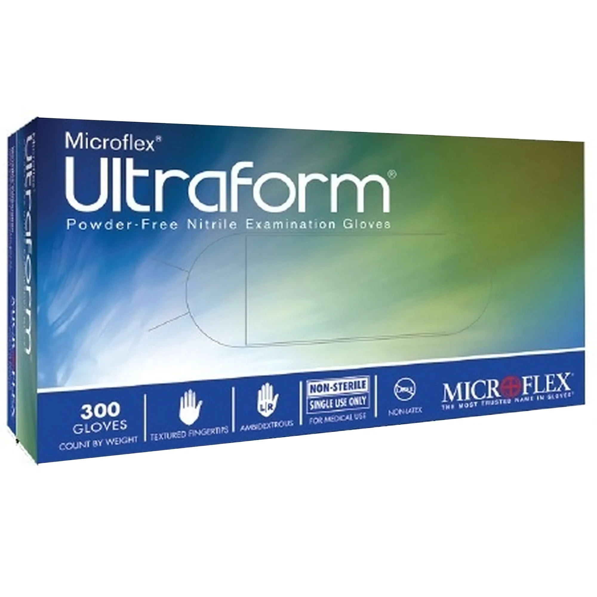Microflex Medical Ultraform Nitrile Exam Glove, Small, Blue (3000/CS)