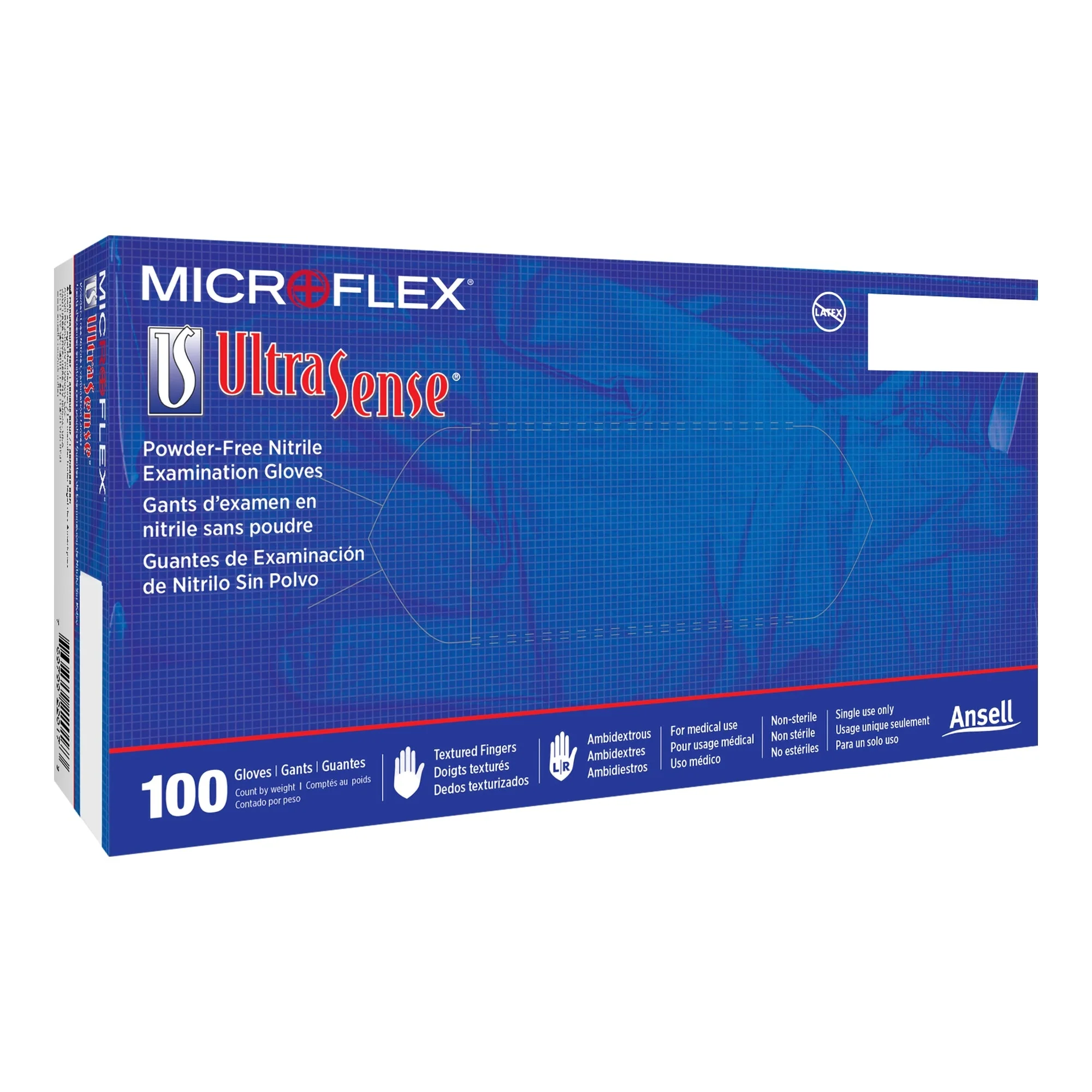 Microflex Medical Ultrasense Nitrile Exam Glove, Medium, Blue (10/CS)
