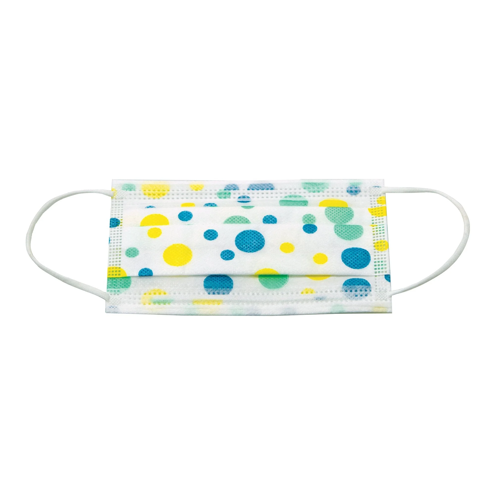 McKesson Brand McKesson Pediatric Procedure Mask, Blue and Yellow Polka Dot (750/CS) - Image 3
