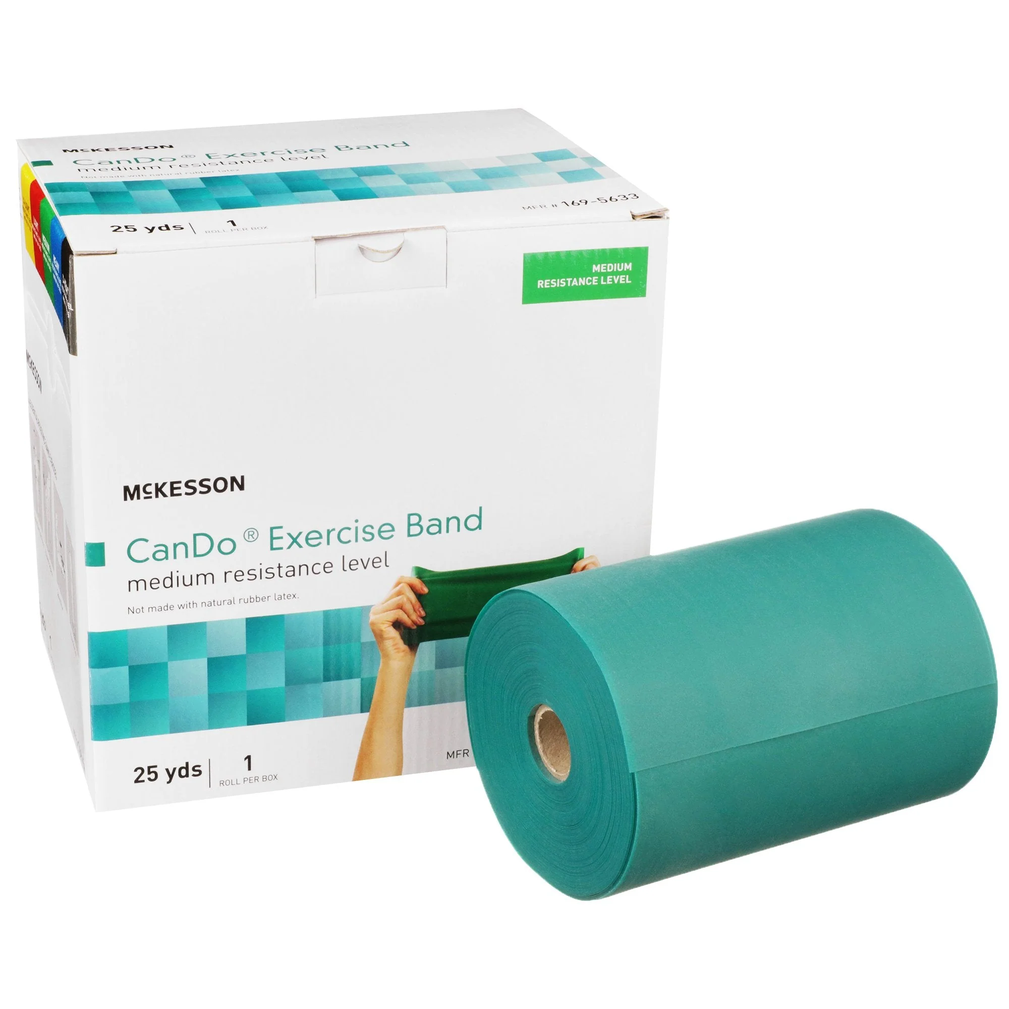 McKesson Brand McKesson Exercise Resistance Band, Green, 5 Inch x 25 Yard, Medium Resistance