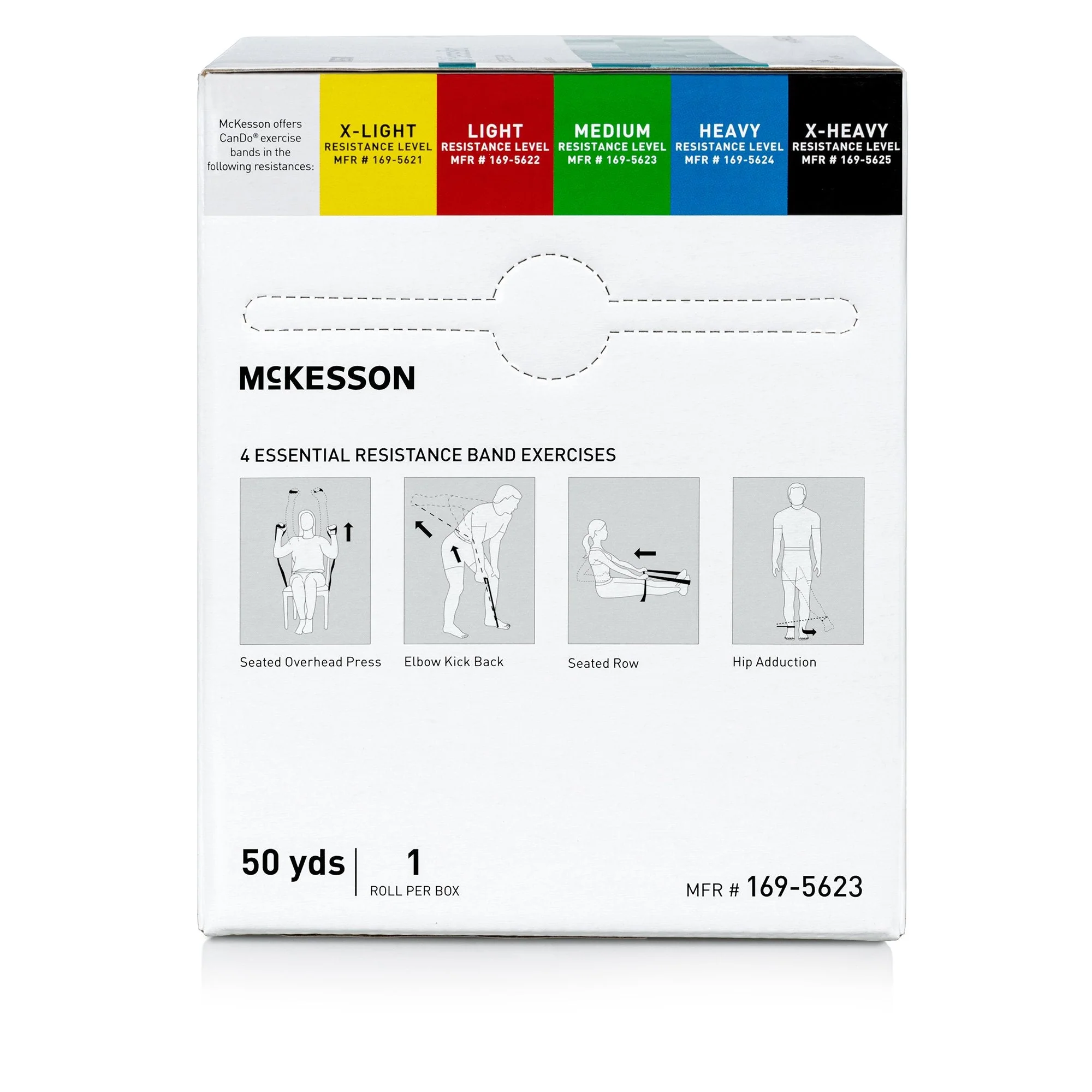 McKesson Brand McKesson CanDo Exercise Medium Resistance Band, Green, 5 Inch x 50 Yard - Image 3