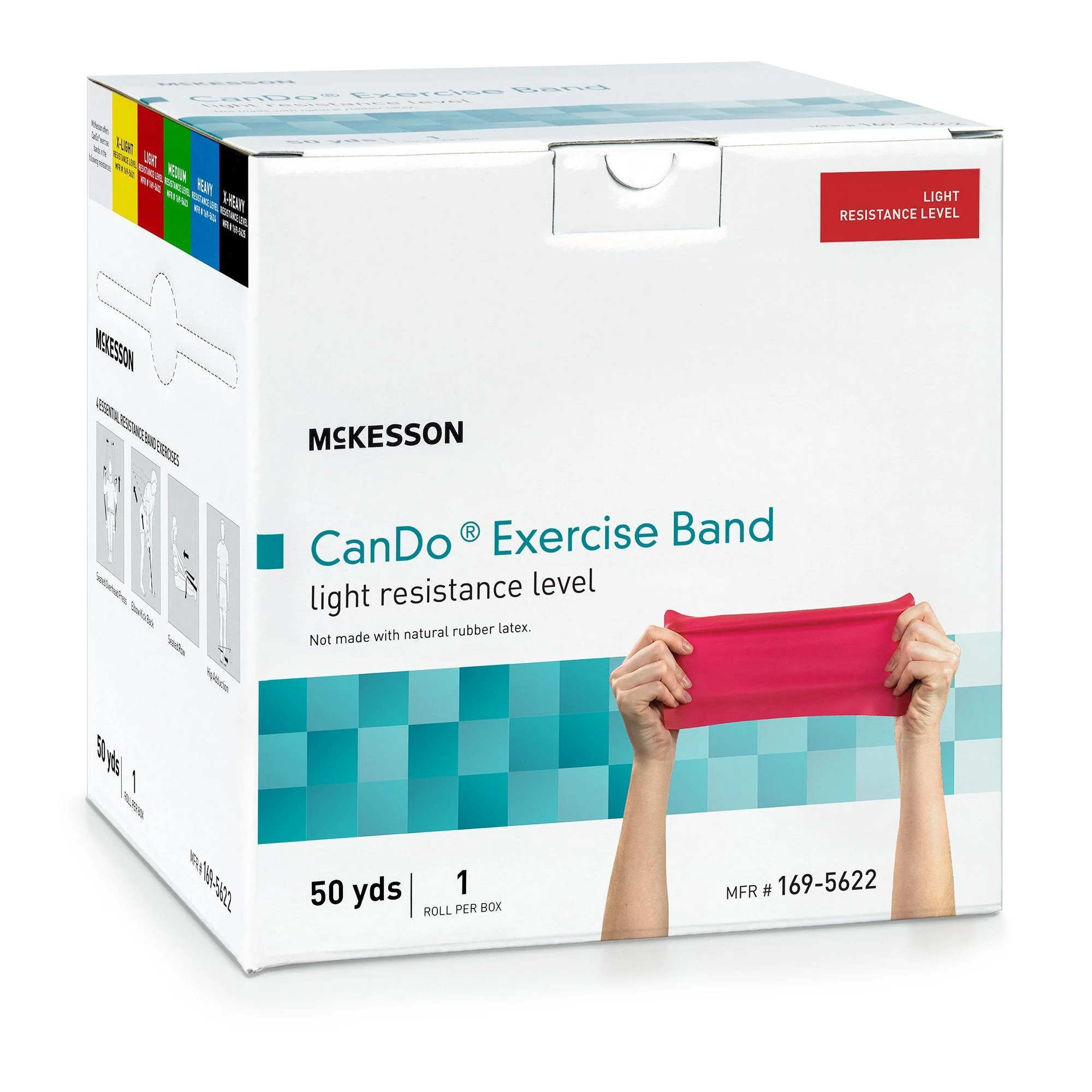 McKesson Brand McKesson CanDo Exercise Light Resistance Band, Red, 5 Inch x 50 Yard - Image 3