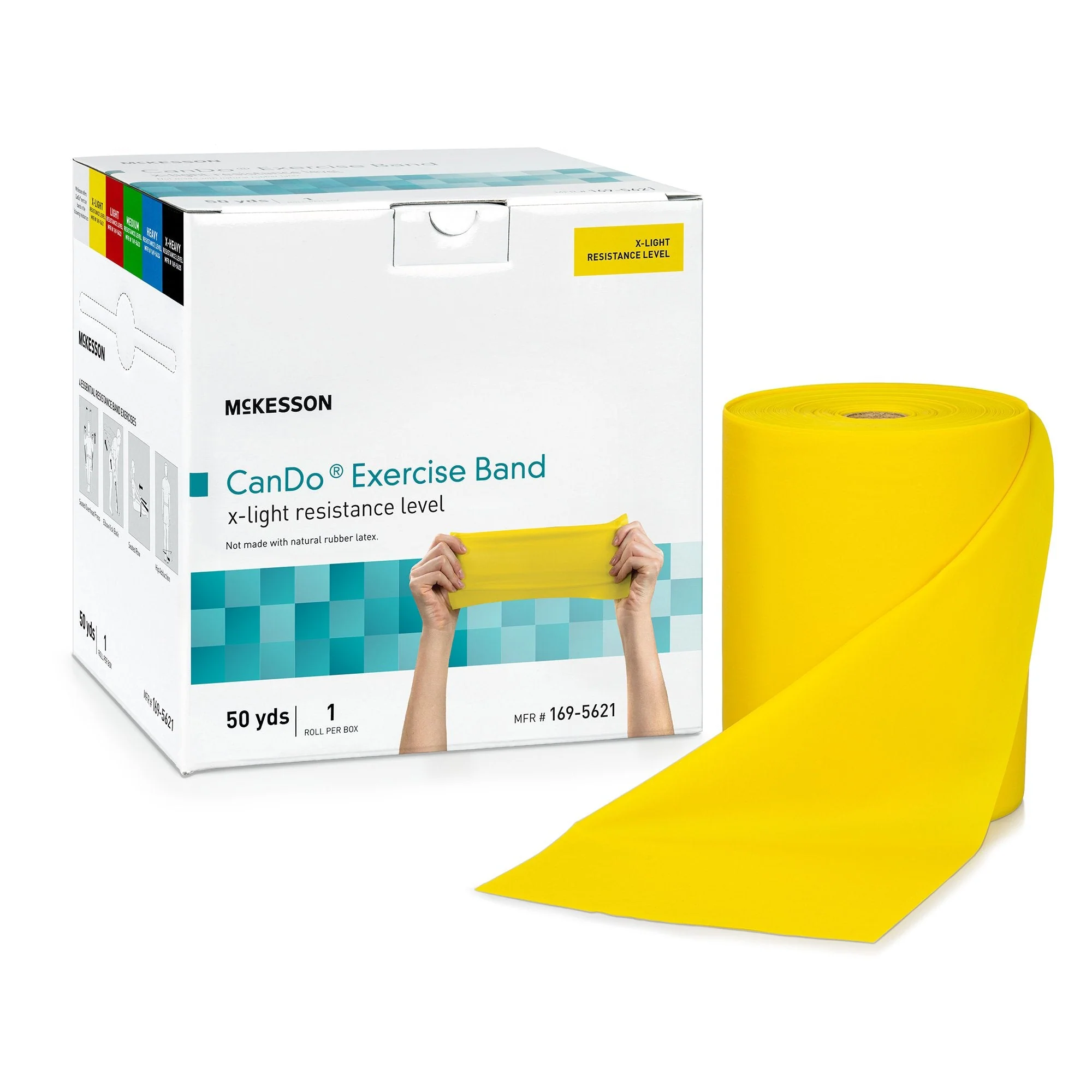 McKesson Brand McKesson CanDo Exercise Extra-Light Resistance Band, Yellow, 5 Inch x 50 Yard