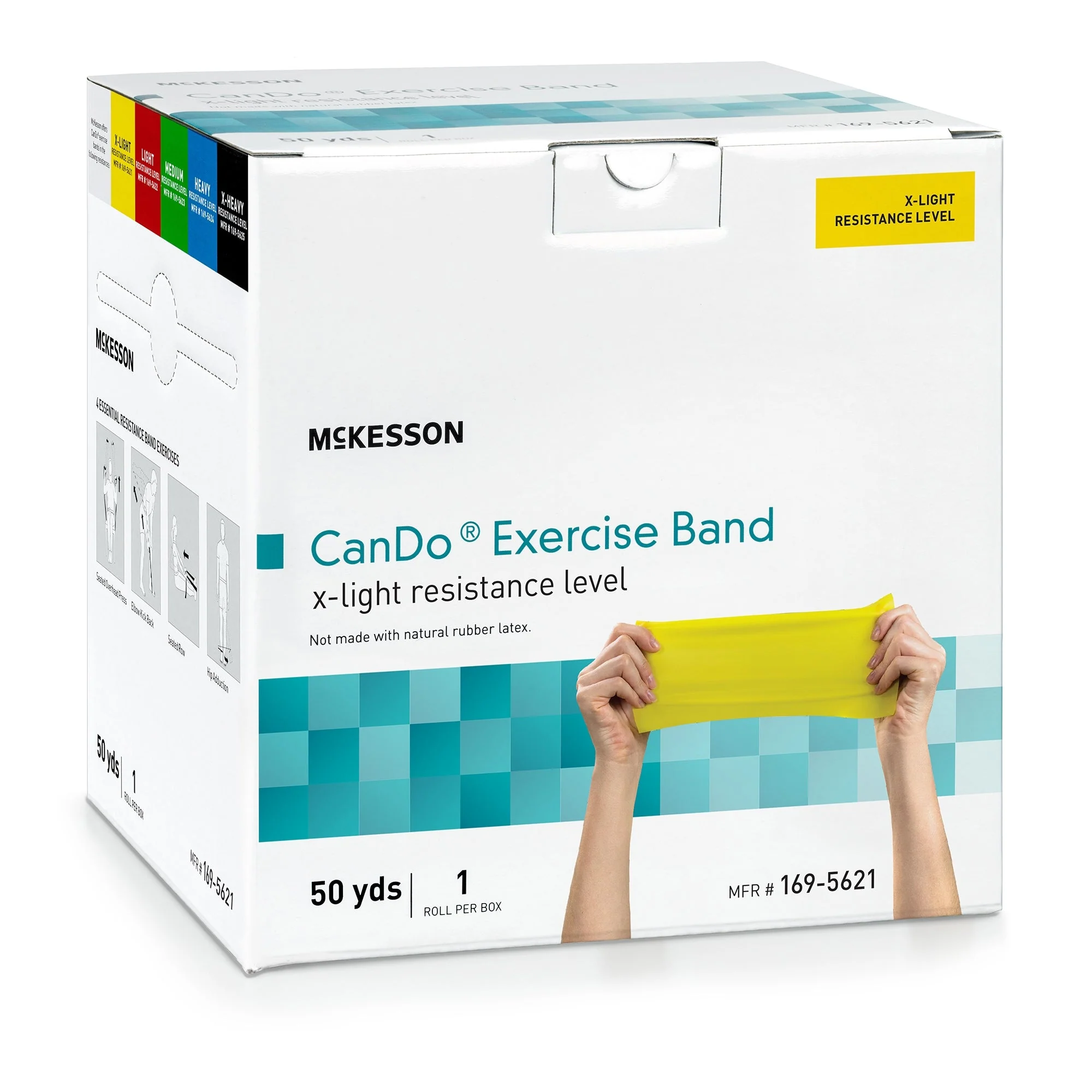McKesson Brand McKesson CanDo Exercise Extra-Light Resistance Band, Yellow, 5 Inch x 50 Yard - Image 3