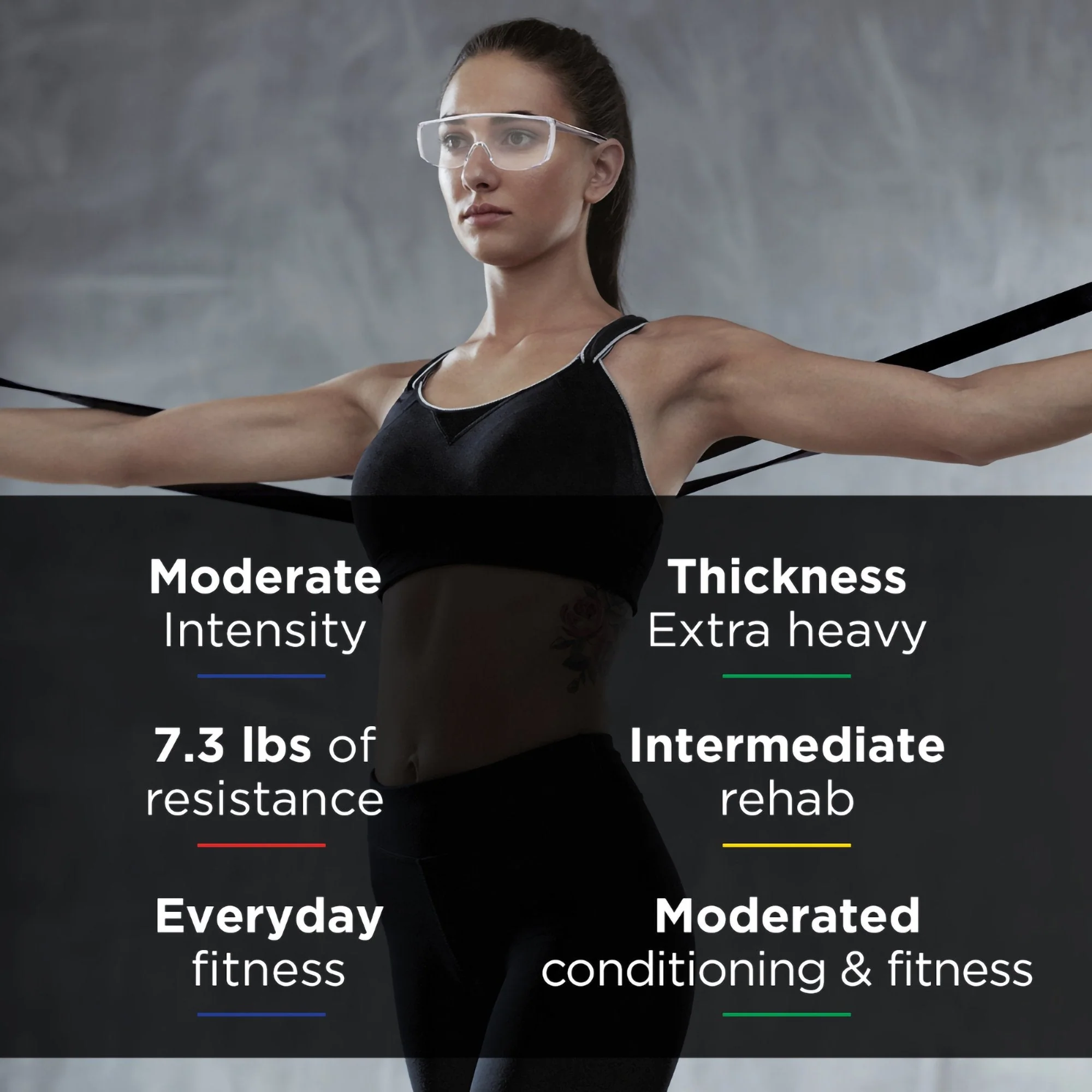 Performance Health TheraBand Exercise Resistance Band, Black, 6 Inch x 25 Yard, X-Heavy Resistance - Image 5