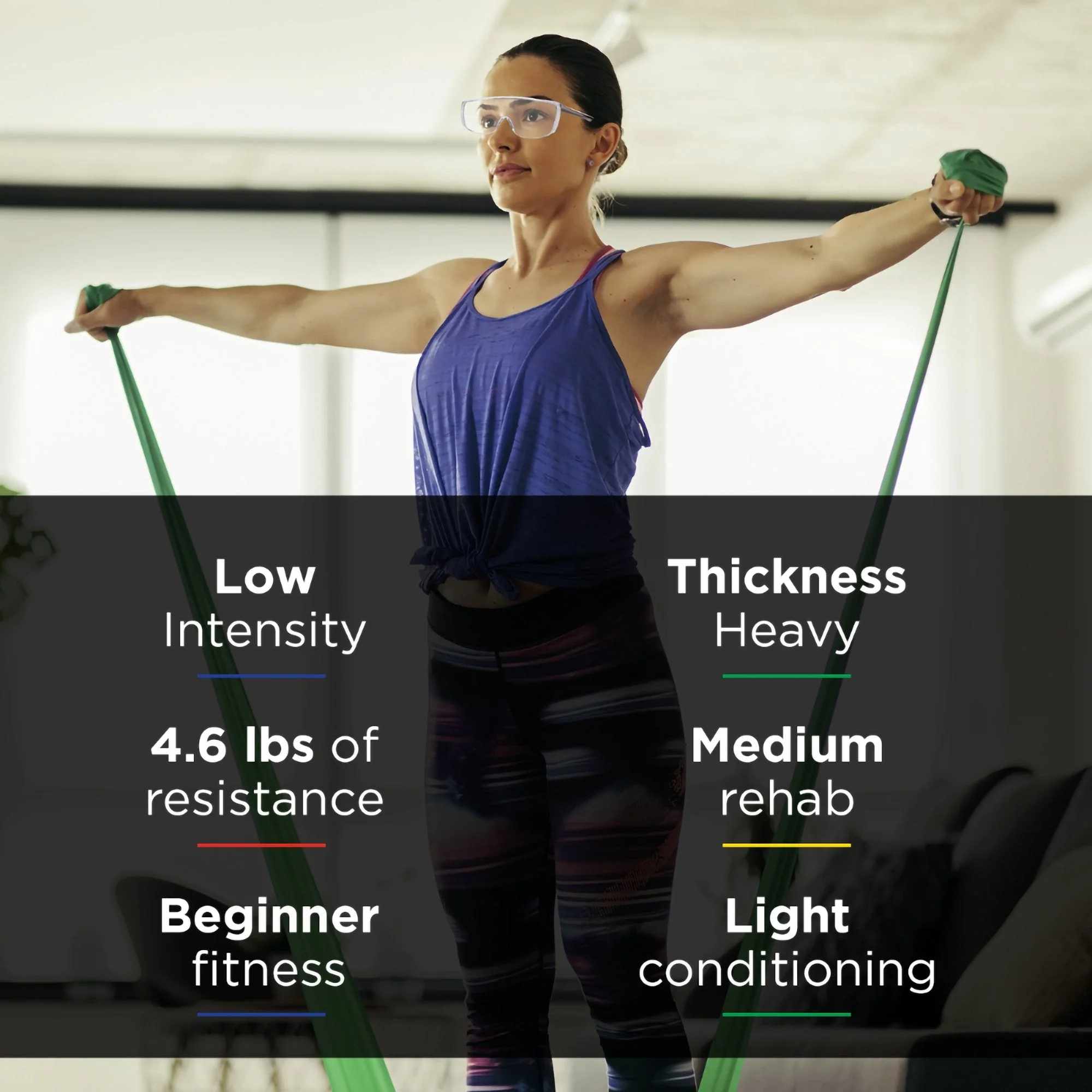 Performance Health TheraBand Exercise Resistance Band, Green, 4 Inch x 25 Yard, Heavy Resistance - Image 3