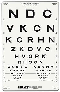 Good-Lite Eye Chart Good-Lite 10 Foot Distance Acuity Test