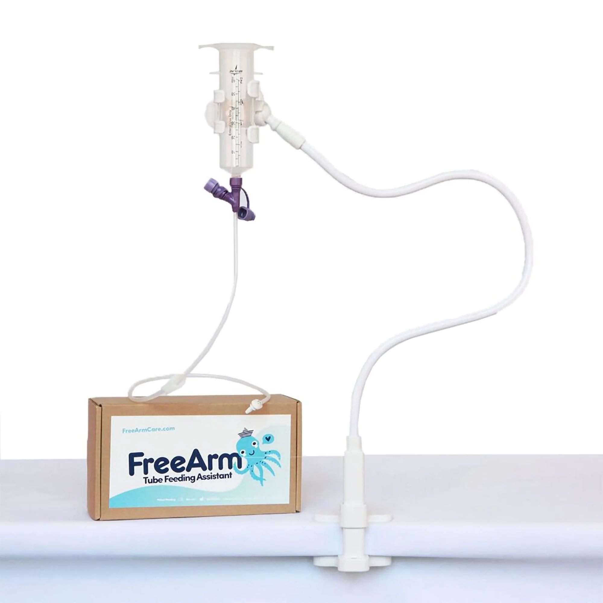 Feeding Tube / Infusion Bag Holder FreeArm Muscle White For Feeding Bags, Gravity Sryinges, Lightweight Feeding Pumps