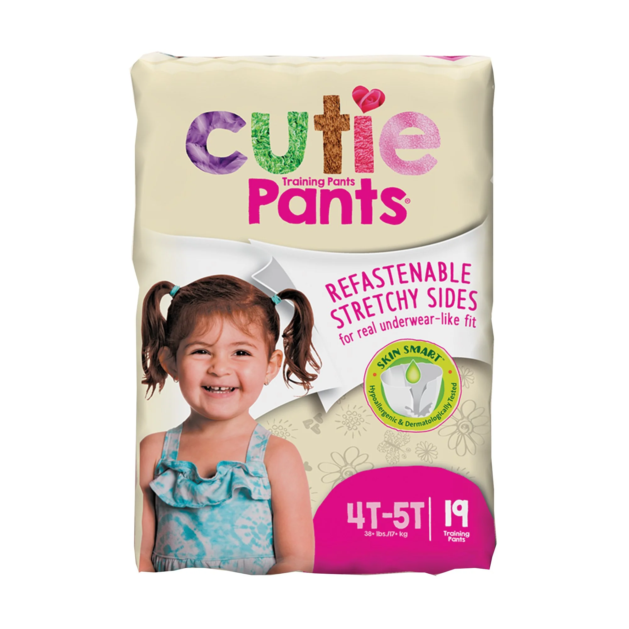 First Quality Products LLC Cutie Pants Toddler Training Pants, Pink Princess Print, 4T – 5T, Over 35 lbs. (76/CS)