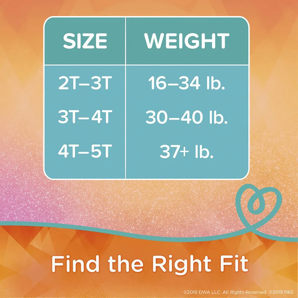 Procter & Gamble Female Toddler Training Pants Pampers Easy Ups Pull On with Tear Away Seams Size 2T to 3T Disposable Moderate Absorbency (100/CS)