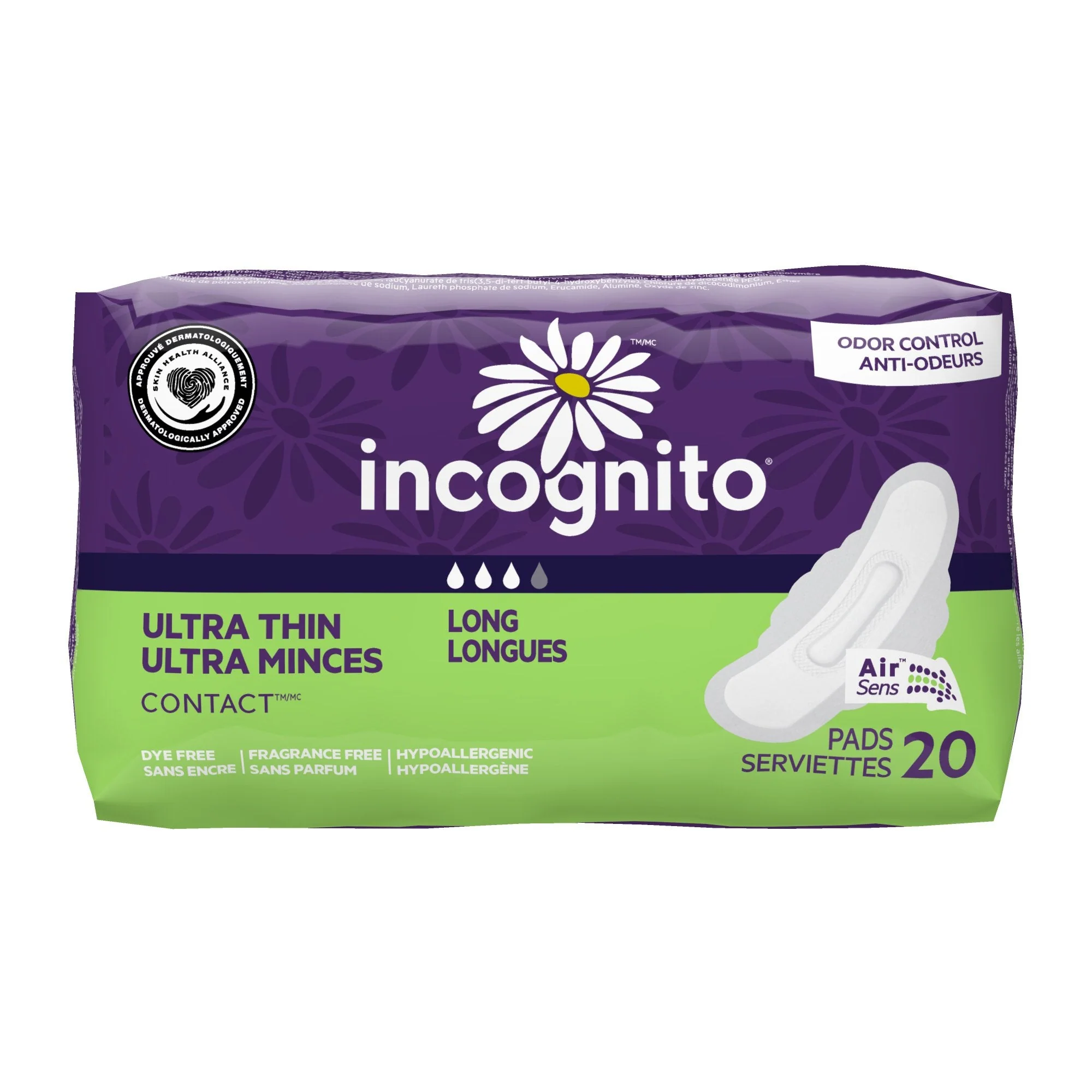 First Quality Products LLC Feminine Pad Incognito Ultra Thin Super with Winghs Heavy Absorbency (160/CS)