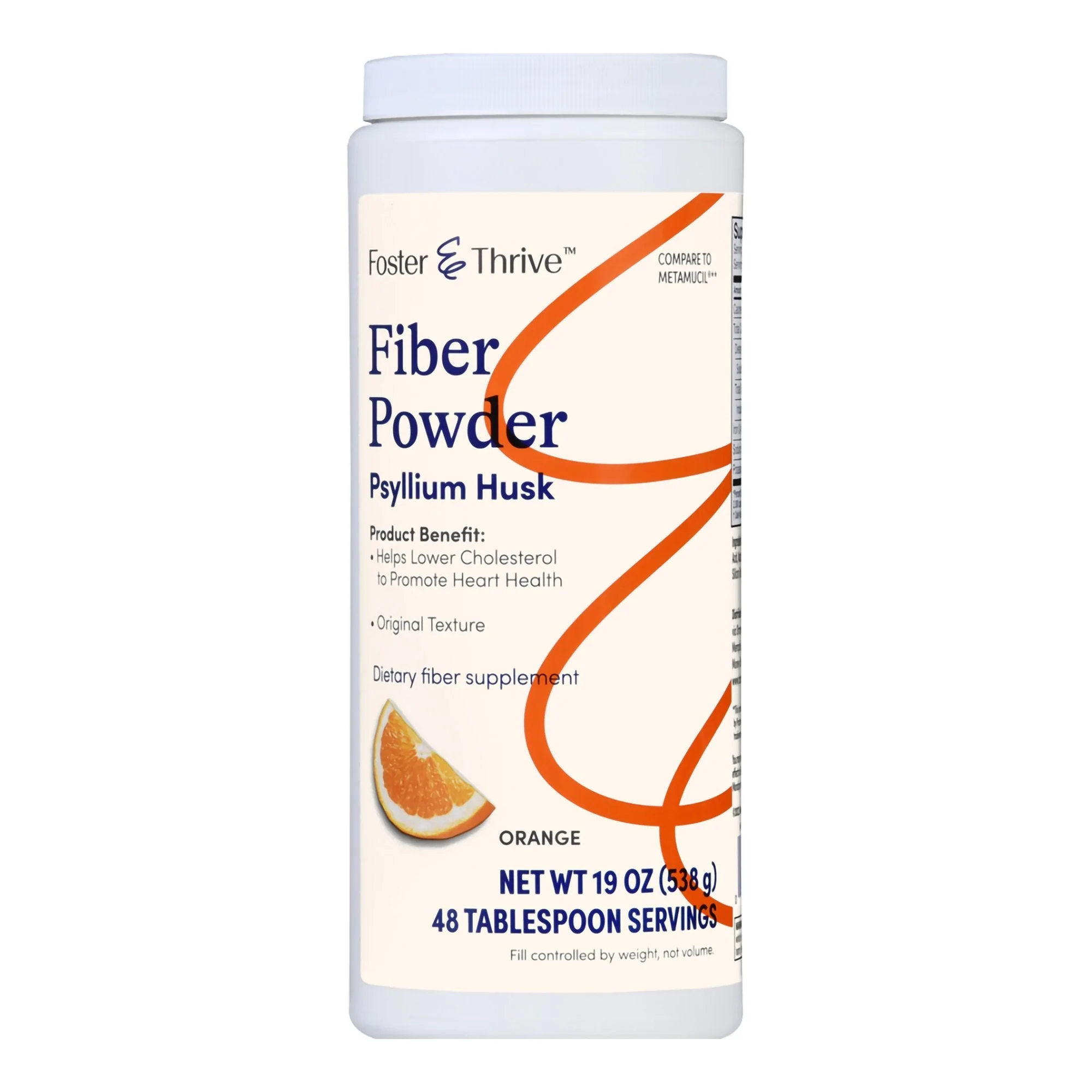 McKesson Brand Foster & Thrive Fiber Powder Original Texture Orange