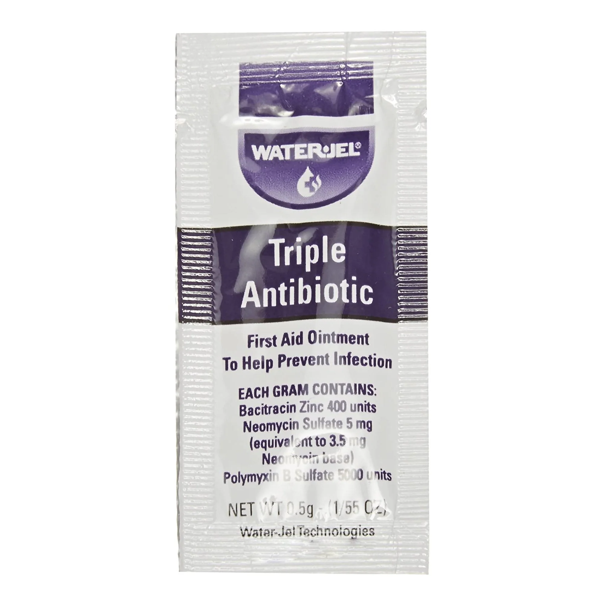 First Aid Antibiotic Bacitracin / Neomycin / Polymyxin B Water Jel Ointment 0.5 Gram Individual Packet