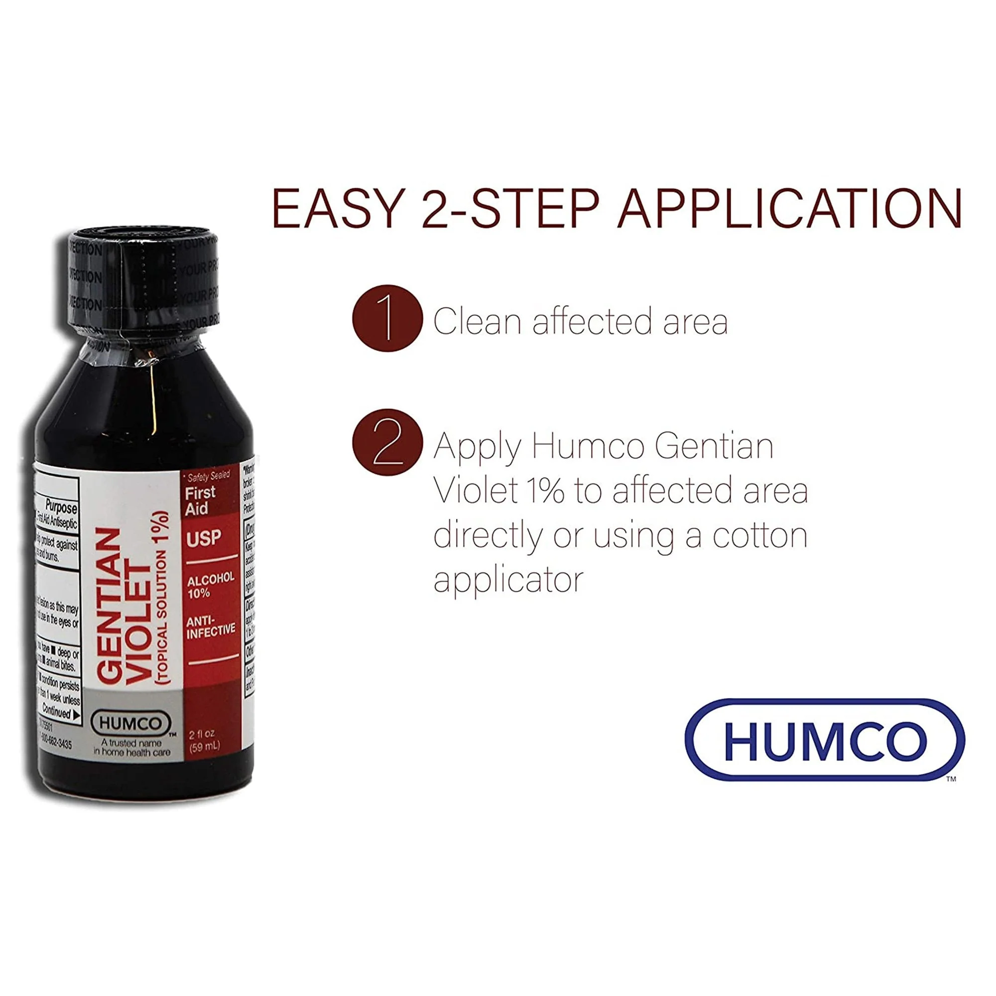 Humco Humco Gentian Violet First Aid Antibiotic, 2-ounce Bottle - Image 3