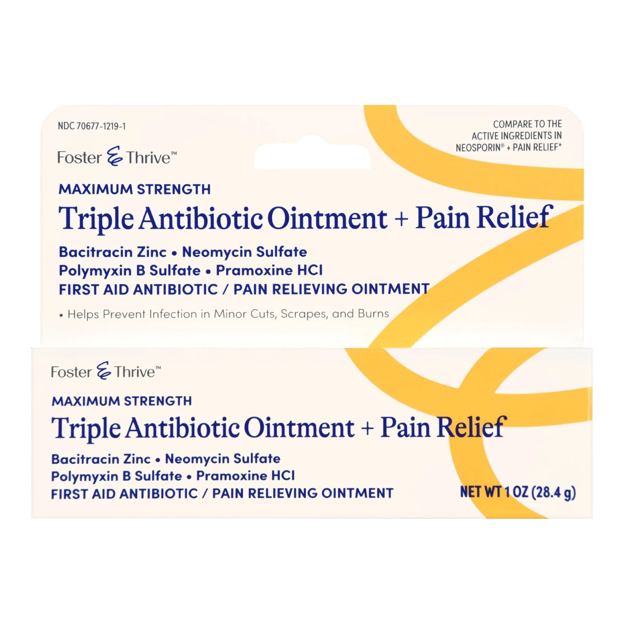 McKesson Brand Foster & Thrive Maximum Strength Triple Antibiotic + Pain Relief Ointment
