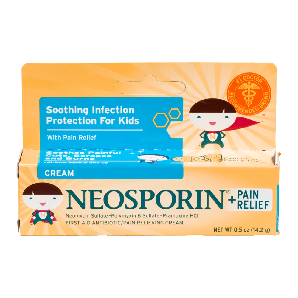 J & J Sales Neosporin + Pain Relief for Kids First Aid Antibiotic, 0.5 oz. Tube