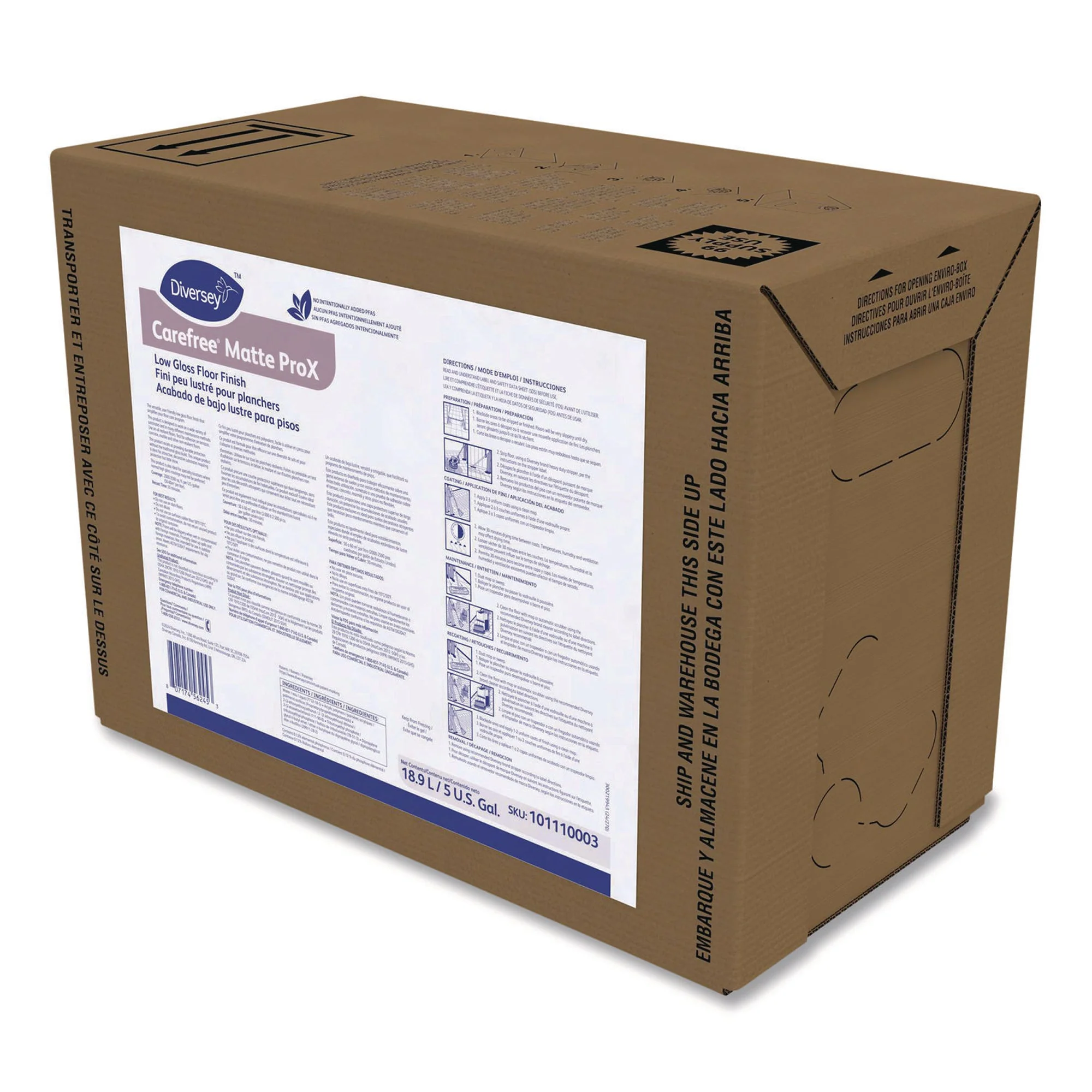 Essendant Co/United Stationers Floor Finish Diversey Carefree Matte P Liquid 5 gal. Bag In Box Ammonia Scent - Image 3