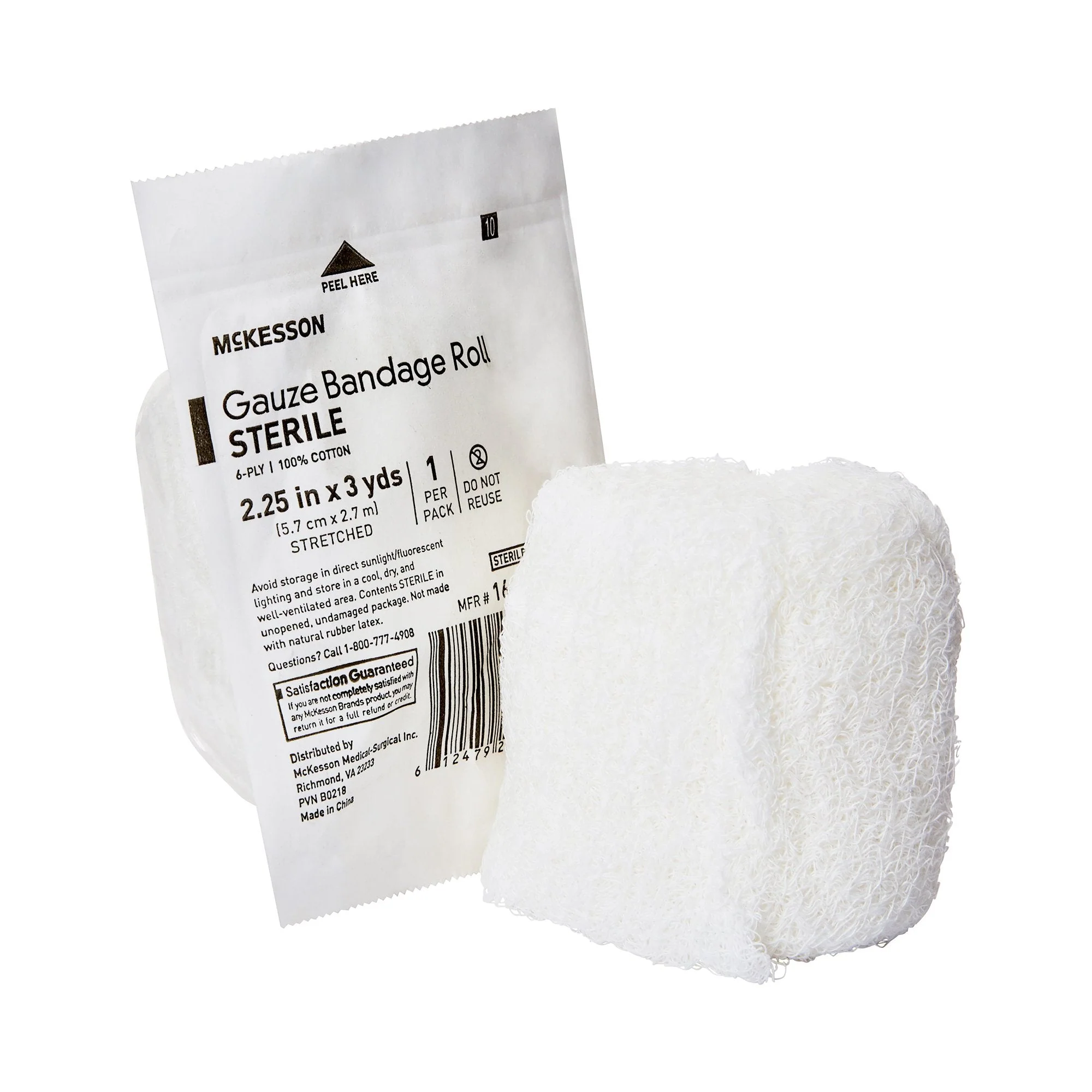McKesson Brand McKesson Sterile Fluff Bandage Roll, 2-1/4 Inch x 3 Yard, Six-Ply (96/CS)