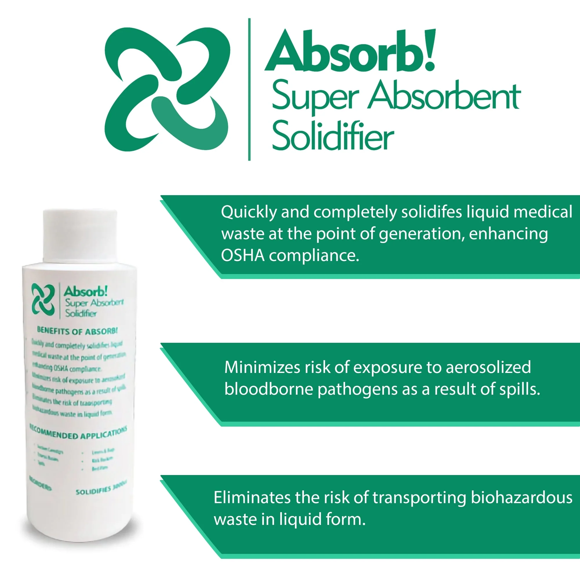 Northfield Manufacturing Fluid Solidifier Absorb! 1,200 cc Bottle 23.5 oz. (175/CS) - Image 2