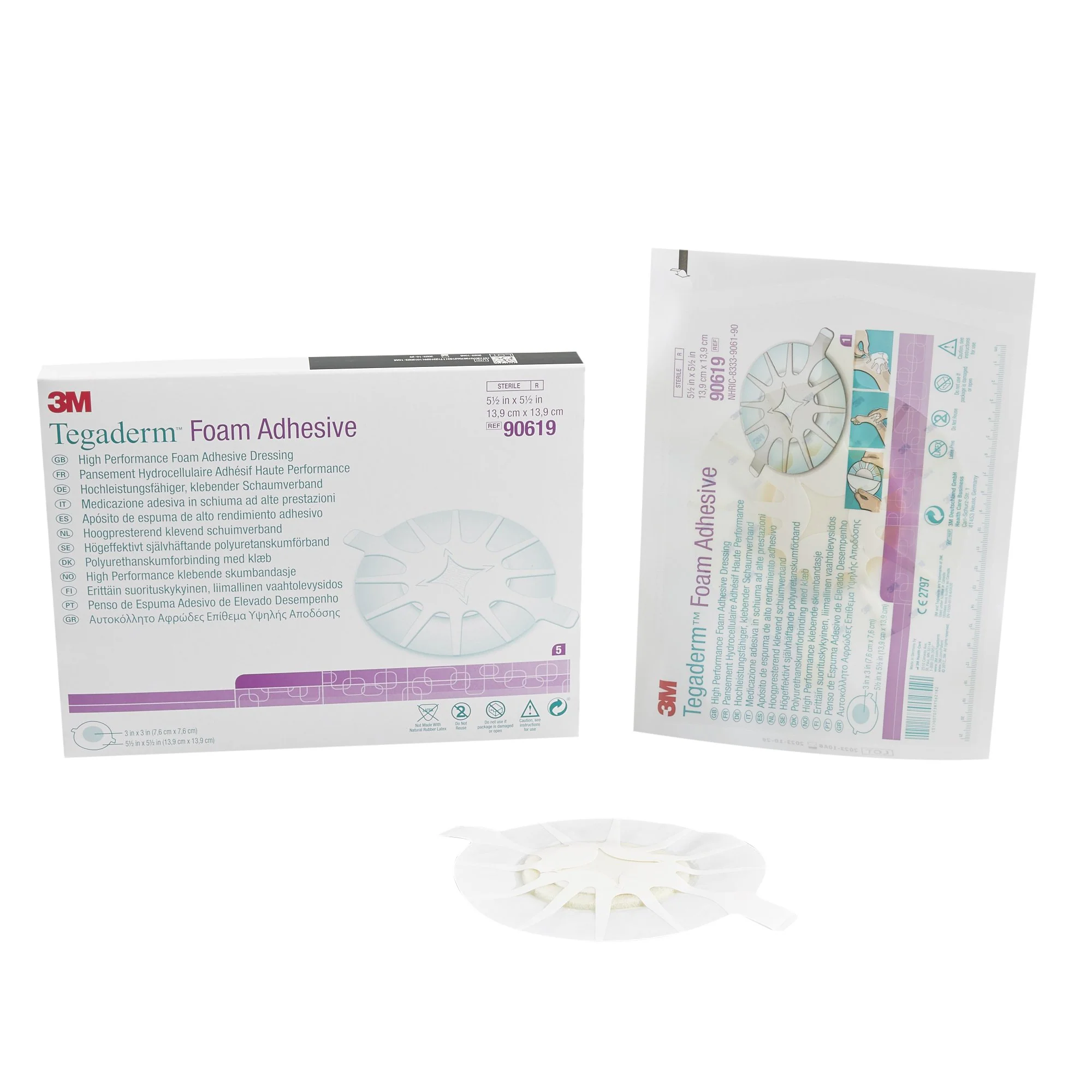 Solventum Corporation 3M Tegaderm High Performance Adhesive w/ Border Foam Dressing, 13.9 x 13.9 cm (20/CS)